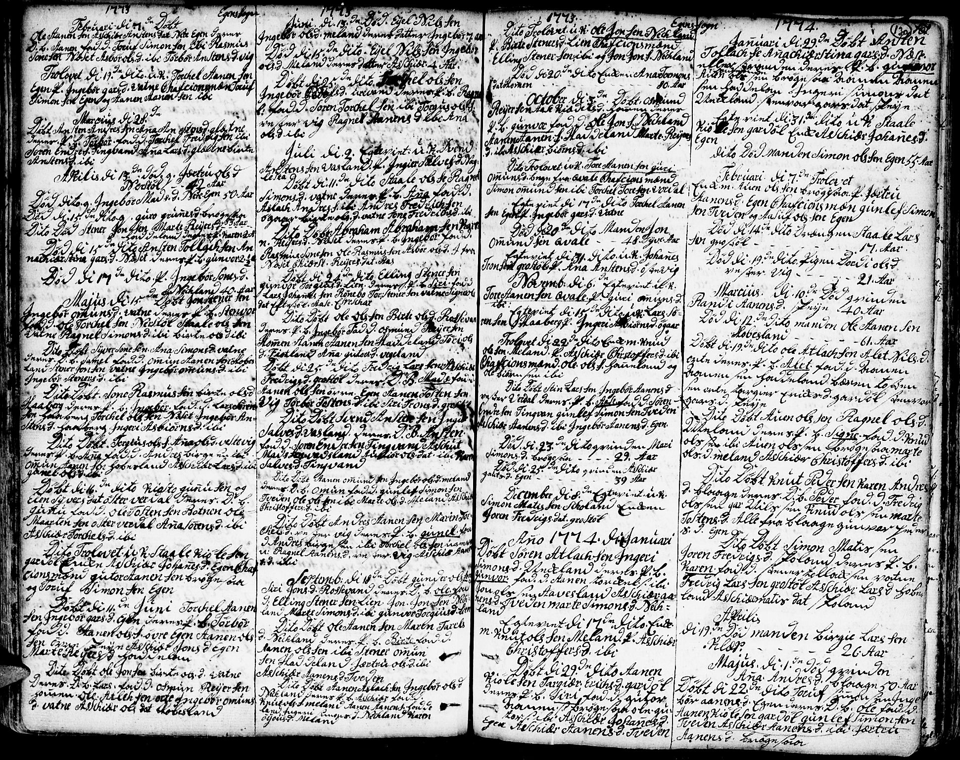 Hægebostad sokneprestkontor, AV/SAK-1111-0024/F/Fa/Faa/L0001: Ministerialbok nr. A 1 /2, 1760-1823, s. 130