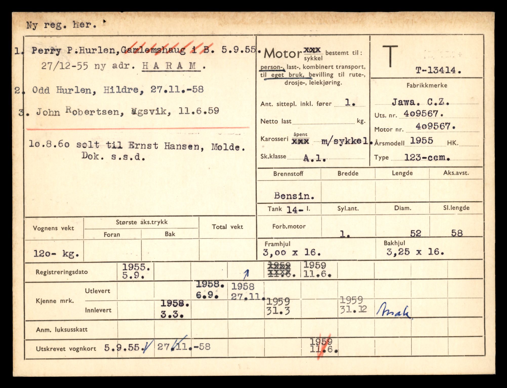 Møre og Romsdal vegkontor - Ålesund trafikkstasjon, AV/SAT-A-4099/F/Fe/L0039: Registreringskort for kjøretøy T 13361 - T 13530, 1927-1998, s. 893