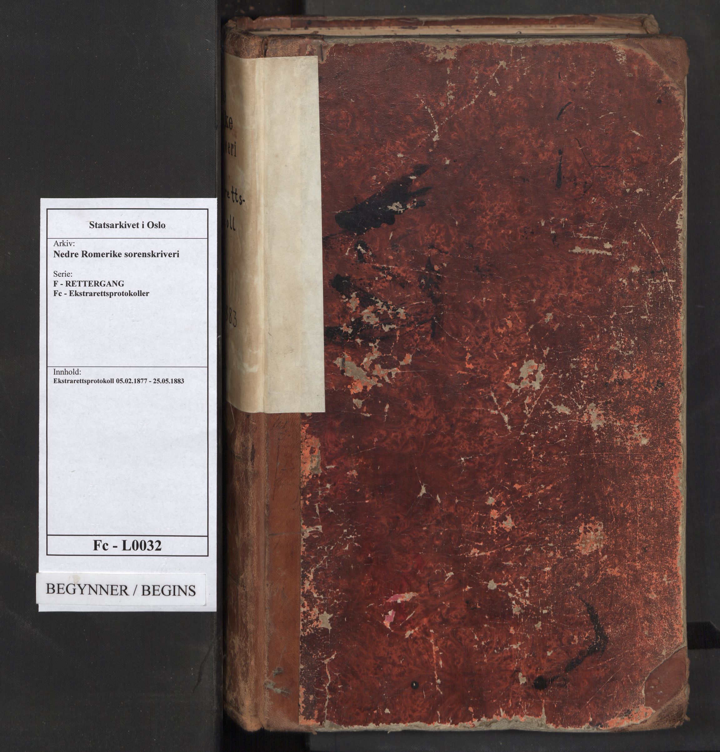Nedre Romerike sorenskriveri, SAO/A-10469/F/Fc/L0032: Ekstrarettsprotokoll, 1877-1883