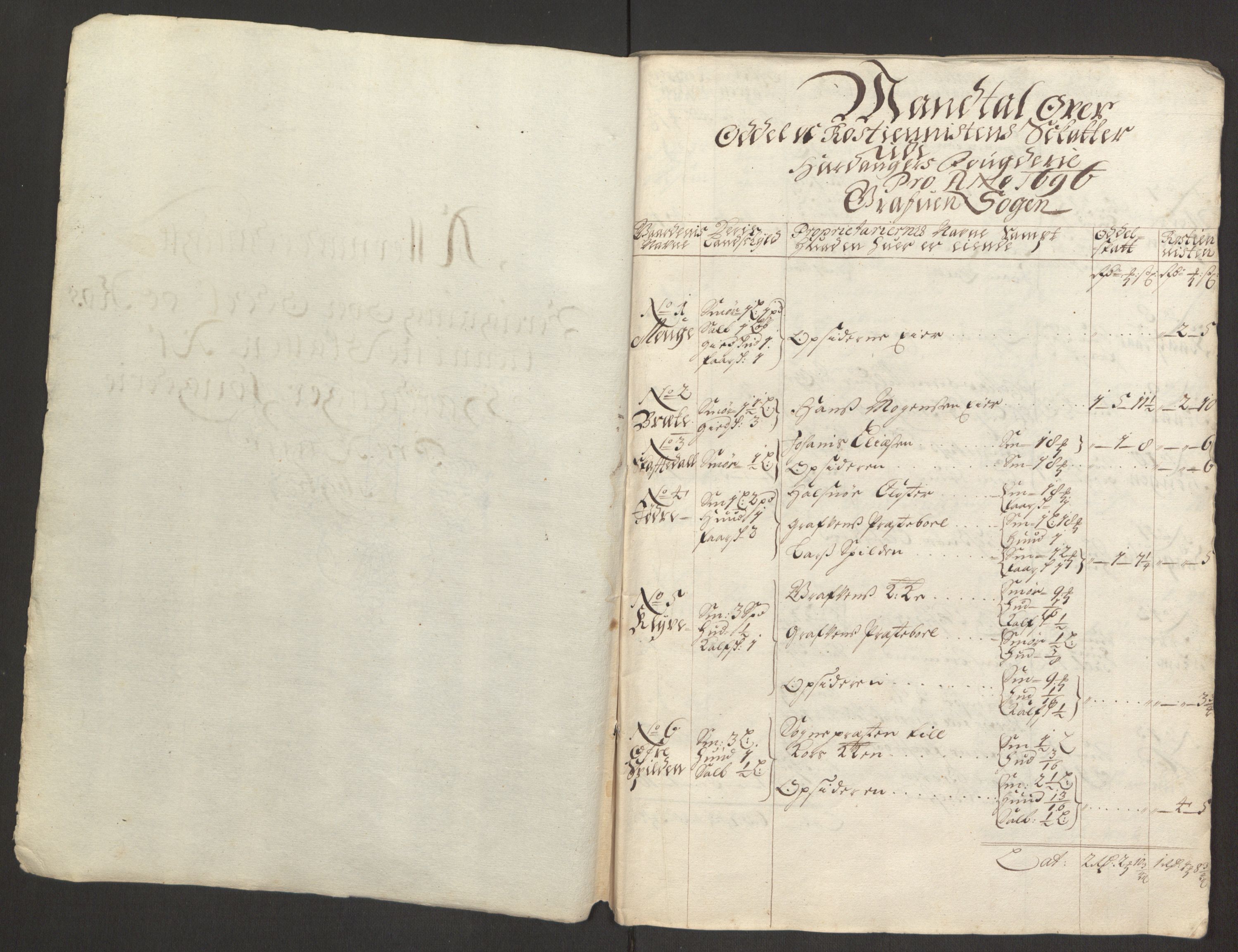 Rentekammeret inntil 1814, Reviderte regnskaper, Fogderegnskap, AV/RA-EA-4092/R48/L2976: Fogderegnskap Sunnhordland og Hardanger, 1695-1696, s. 436