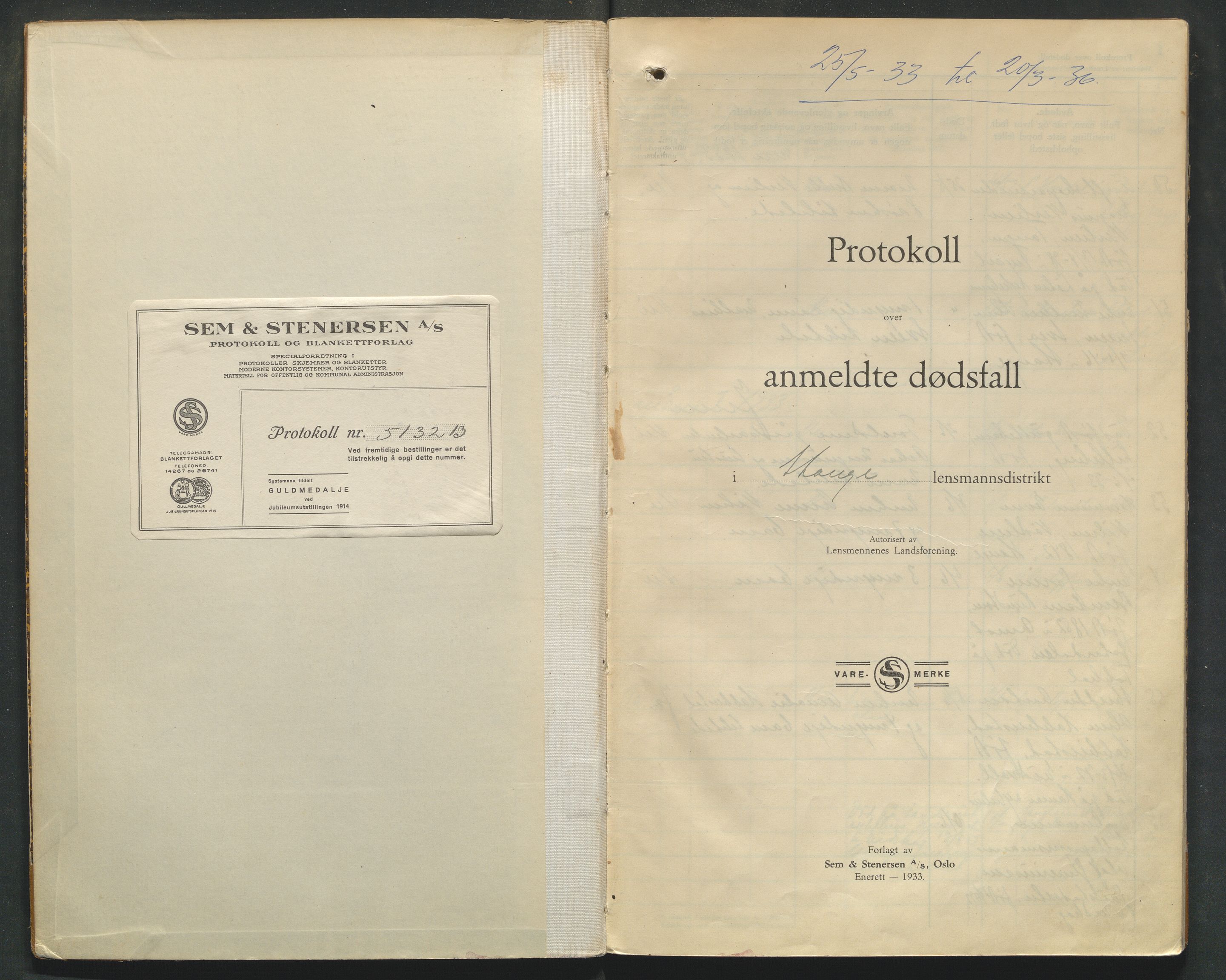 Stange lensmannskontor, AV/SAH-LHS-020/H/Ha/Haa/L0002/0002: Dødsfallsprotokoller / Dødsfallsprotokoll, 1933-1936