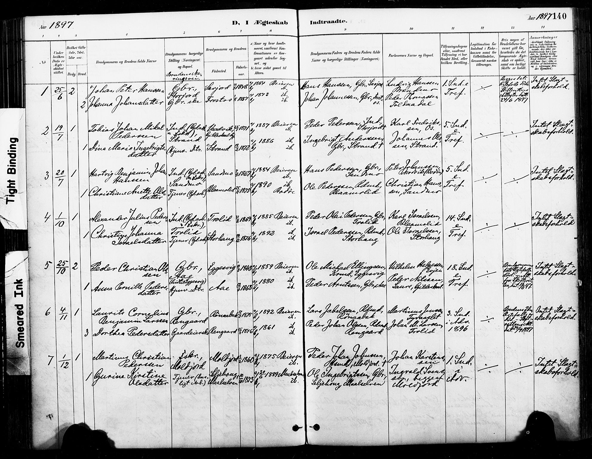 Ministerialprotokoller, klokkerbøker og fødselsregistre - Nordland, AV/SAT-A-1459/846/L0646: Ministerialbok nr. 846A04, 1887-1901, s. 140