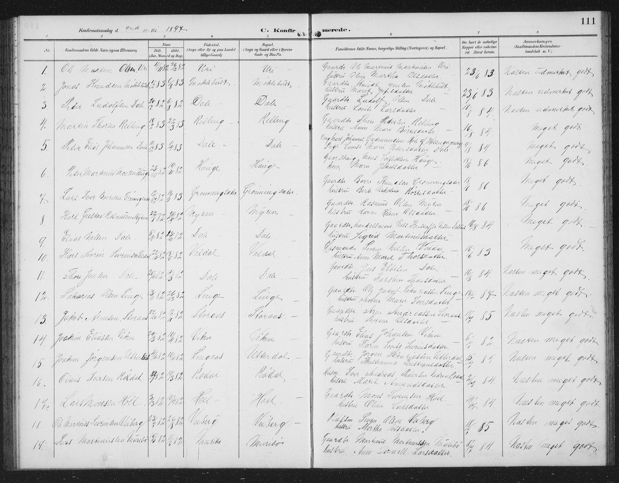 Ministerialprotokoller, klokkerbøker og fødselsregistre - Møre og Romsdal, AV/SAT-A-1454/519/L0264: Klokkerbok nr. 519C05, 1892-1910, s. 111