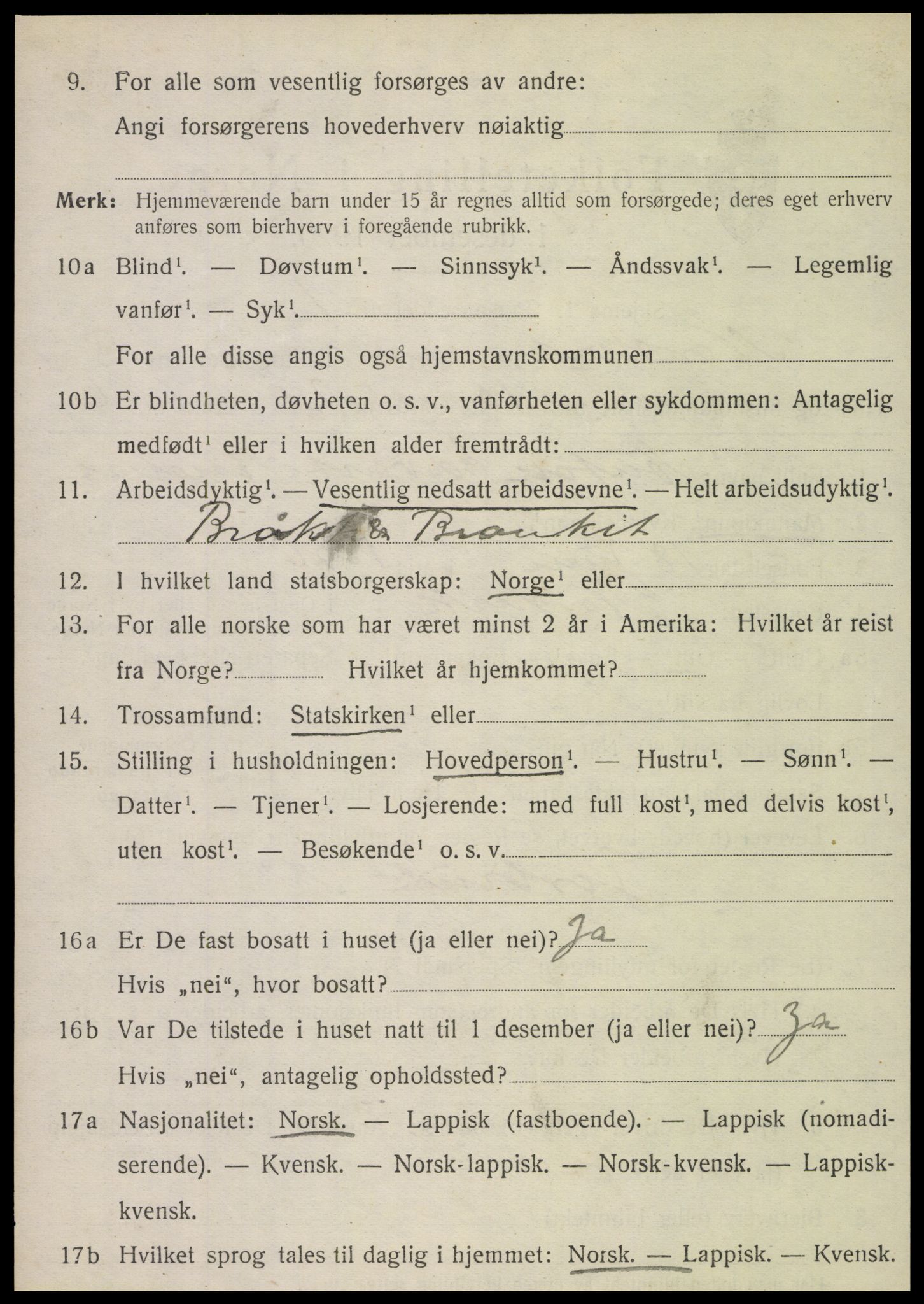 SAT, Folketelling 1920 for 1819 Nordvik herred, 1920, s. 1399