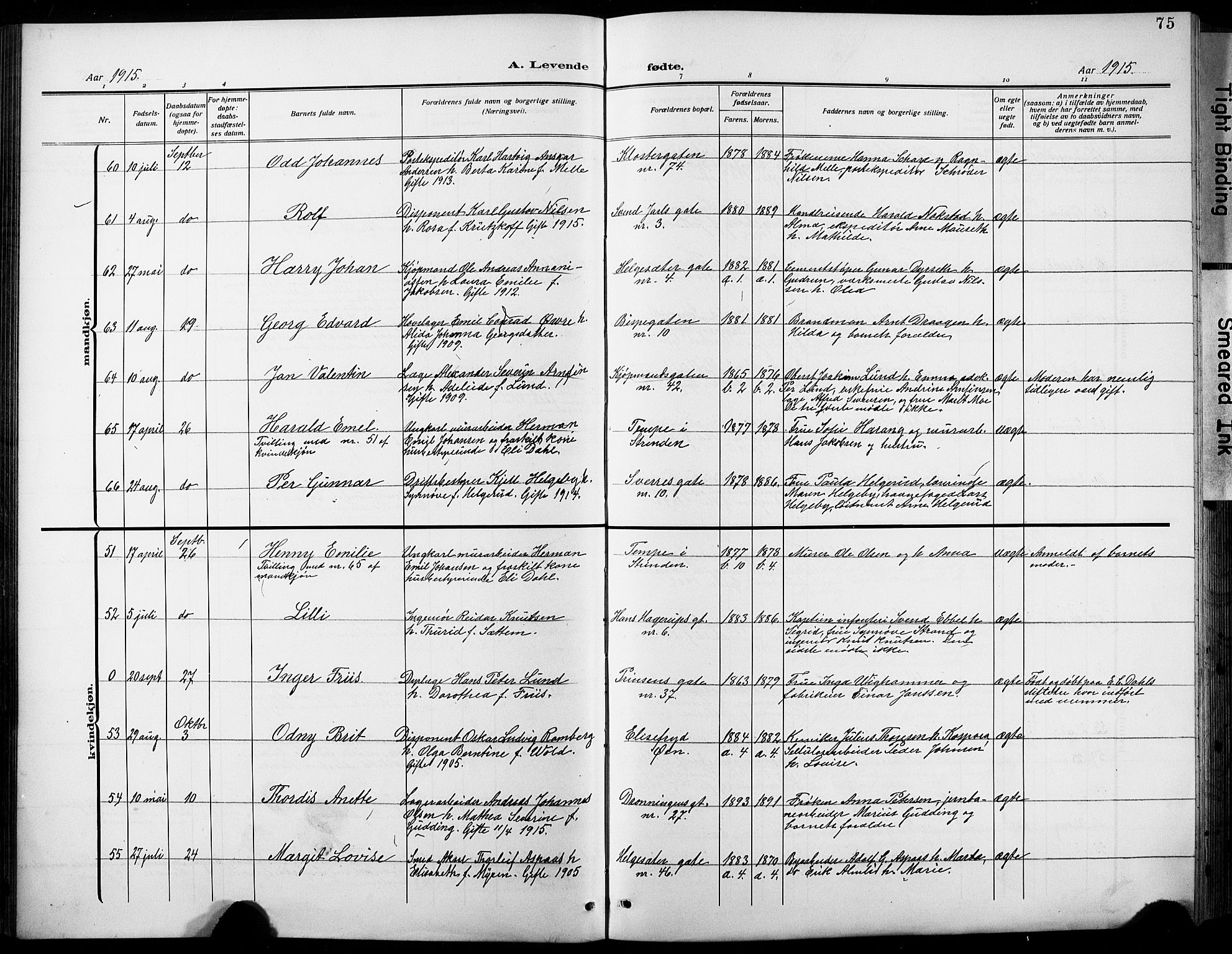 Ministerialprotokoller, klokkerbøker og fødselsregistre - Sør-Trøndelag, AV/SAT-A-1456/601/L0096: Klokkerbok nr. 601C14, 1911-1931, s. 75