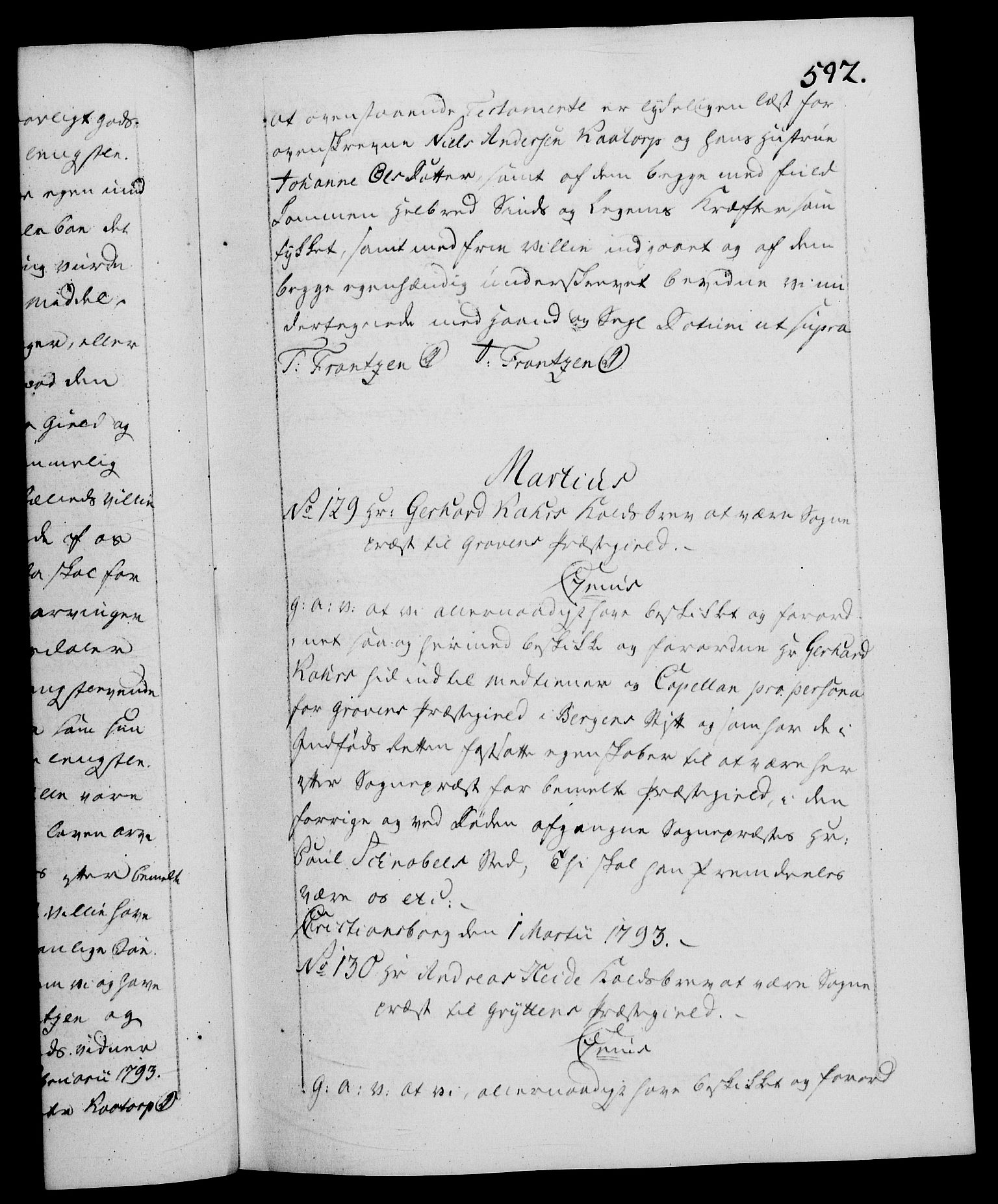 Danske Kanselli 1572-1799, RA/EA-3023/F/Fc/Fca/Fcaa/L0054: Norske registre, 1792-1793, s. 592a