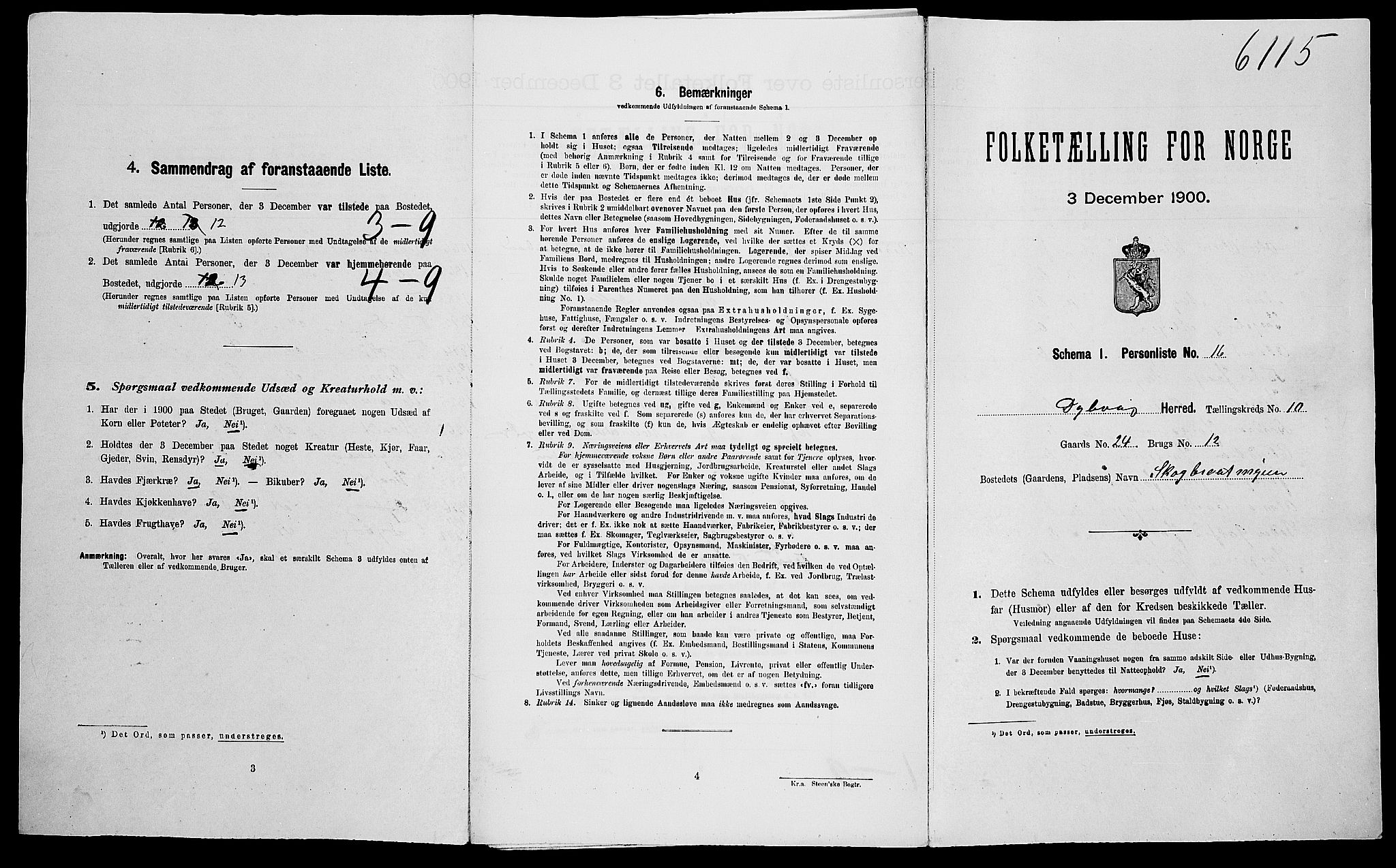 SAK, Folketelling 1900 for 0915 Dypvåg herred, 1900, s. 1092