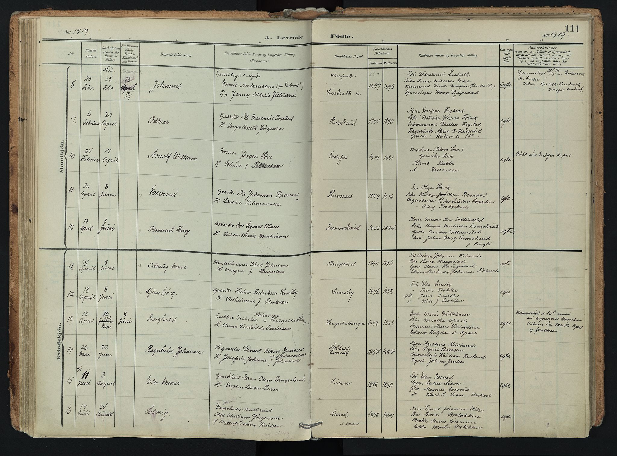 Hof kirkebøker, SAKO/A-64/F/Fa/L0008: Ministerialbok nr. I 8, 1902-1921, s. 111