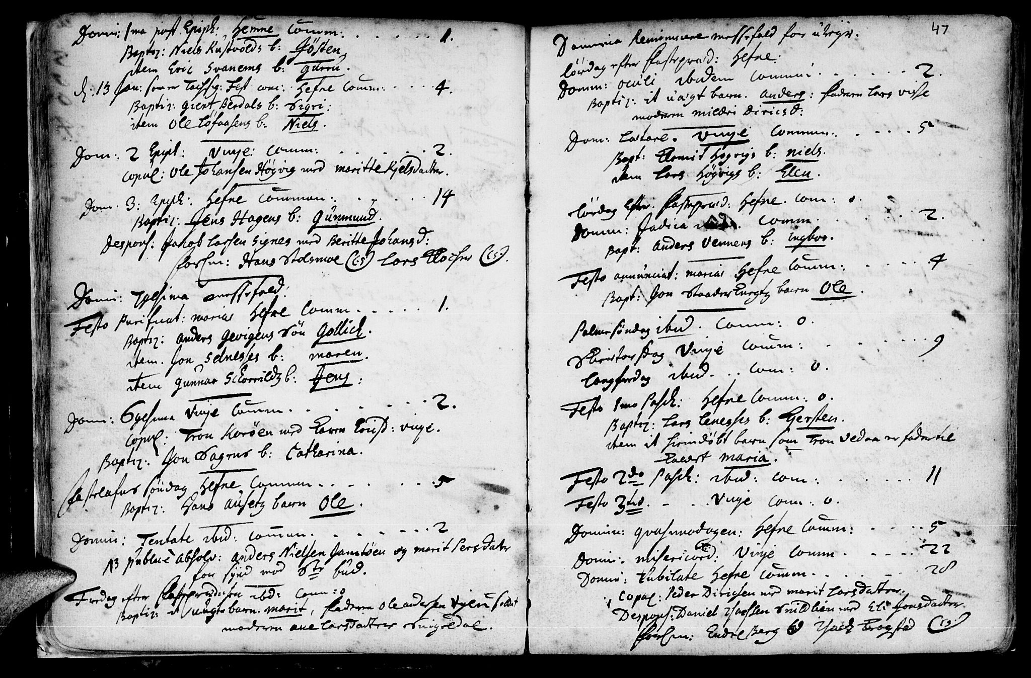 Ministerialprotokoller, klokkerbøker og fødselsregistre - Sør-Trøndelag, AV/SAT-A-1456/630/L0488: Ministerialbok nr. 630A01, 1717-1756, s. 46-47