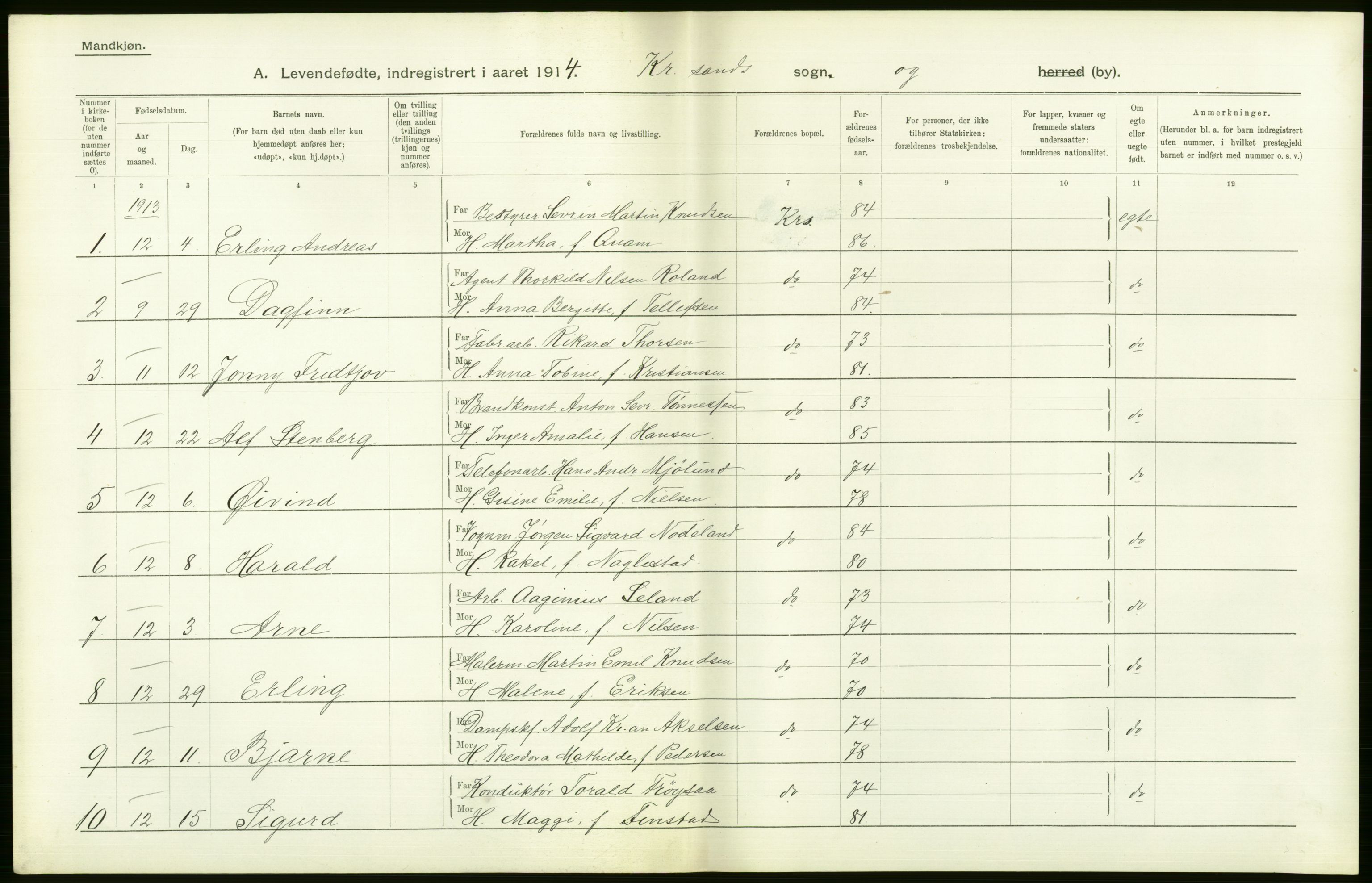 Statistisk sentralbyrå, Sosiodemografiske emner, Befolkning, AV/RA-S-2228/D/Df/Dfb/Dfbd/L0022: Lister og Mandals amt: Levendefødte menn og kvinner, samt gifte. Bygder og byer., 1914, s. 110