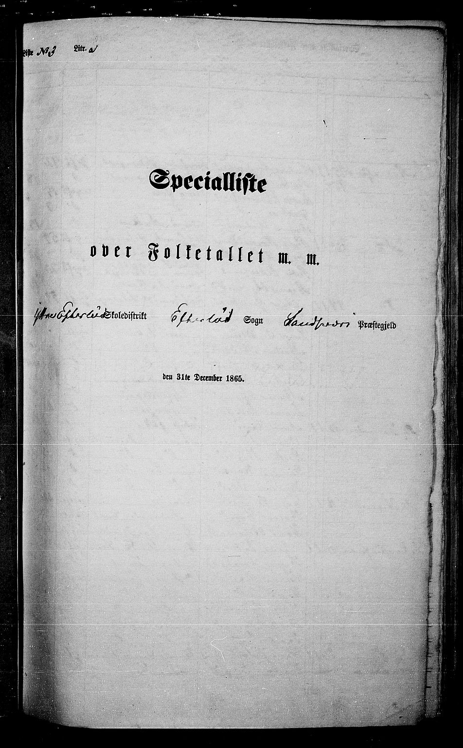 RA, Folketelling 1865 for 0629P Sandsvær prestegjeld, 1865, s. 43