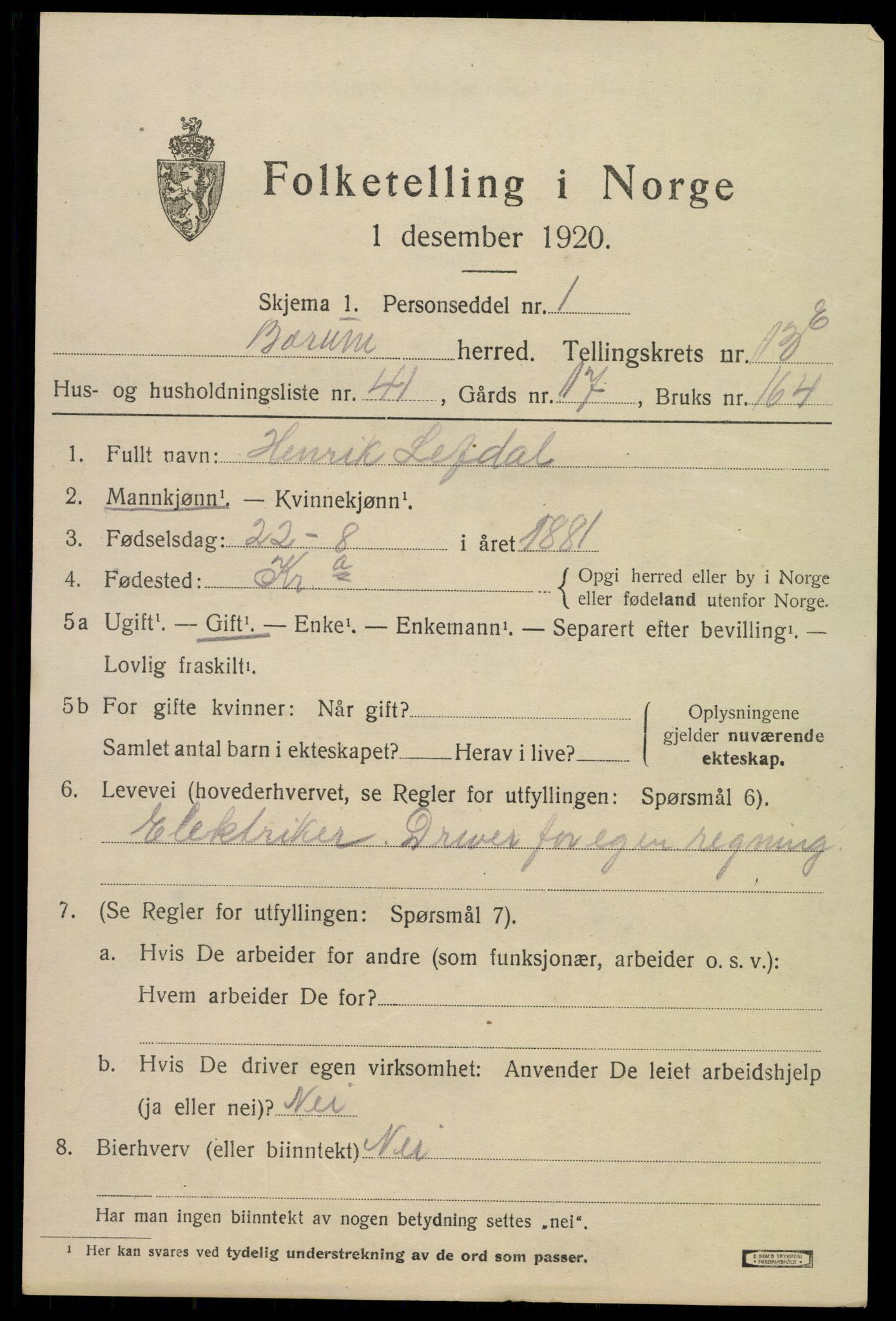 SAO, Folketelling 1920 for 0219 Bærum herred, 1920, s. 38348