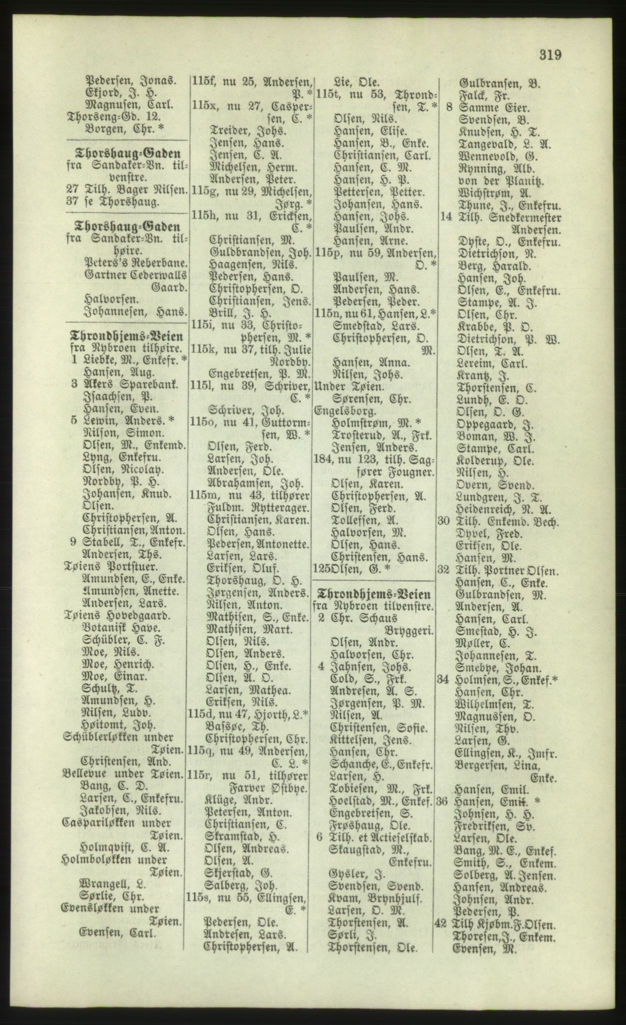 Kristiania/Oslo adressebok, PUBL/-, 1881, s. 319