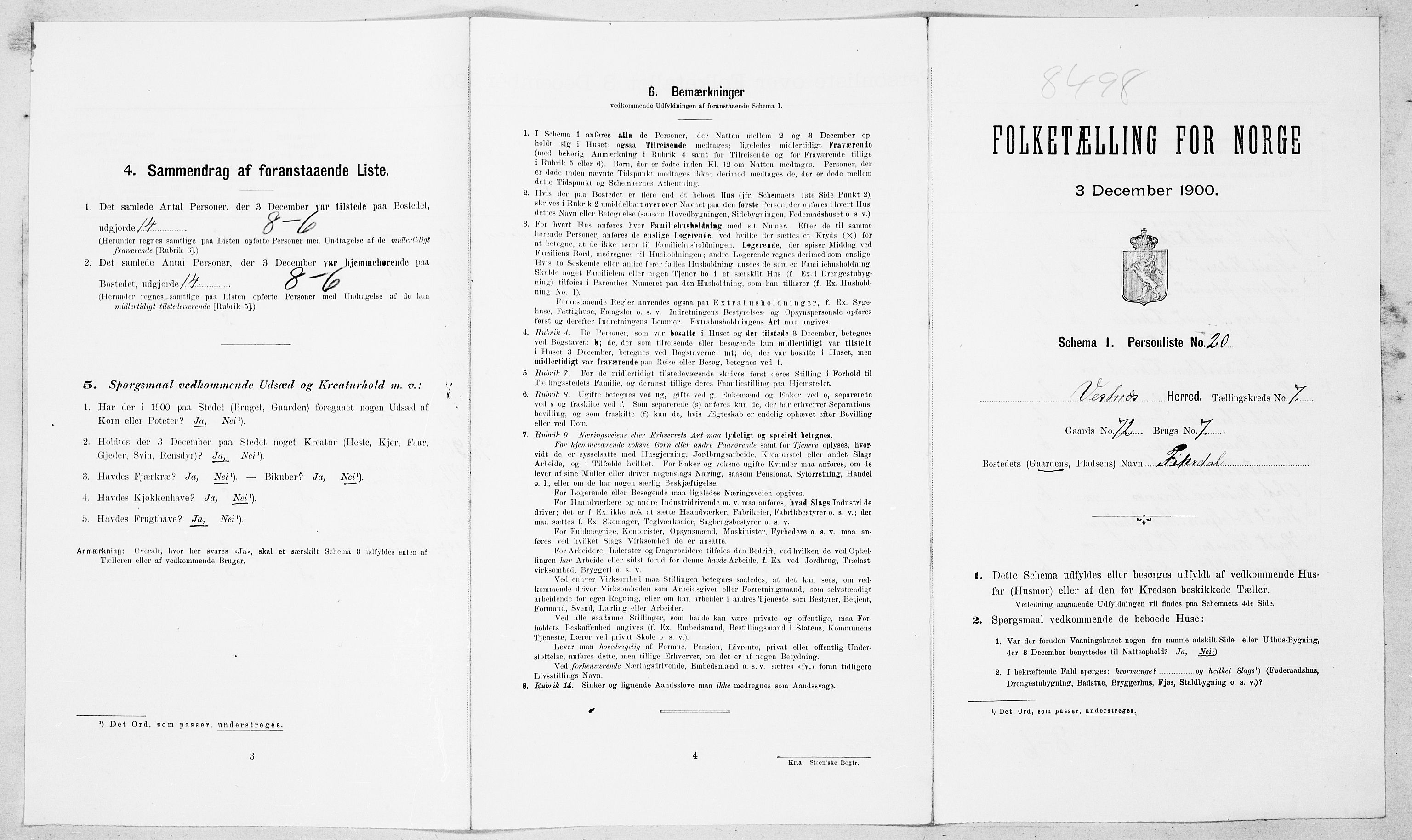 SAT, Folketelling 1900 for 1535 Vestnes herred, 1900, s. 715