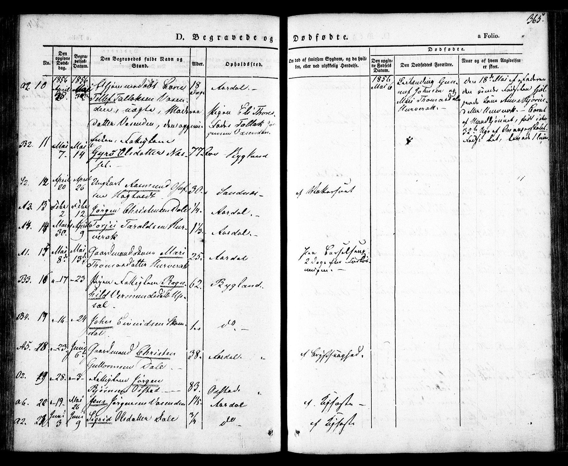 Bygland sokneprestkontor, AV/SAK-1111-0006/F/Fa/Fab/L0004: Ministerialbok nr. A 4, 1842-1858, s. 365