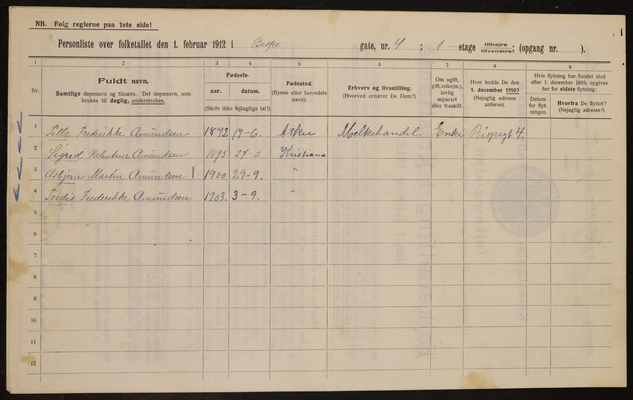 OBA, Kommunal folketelling 1.2.1912 for Kristiania, 1912, s. 5230