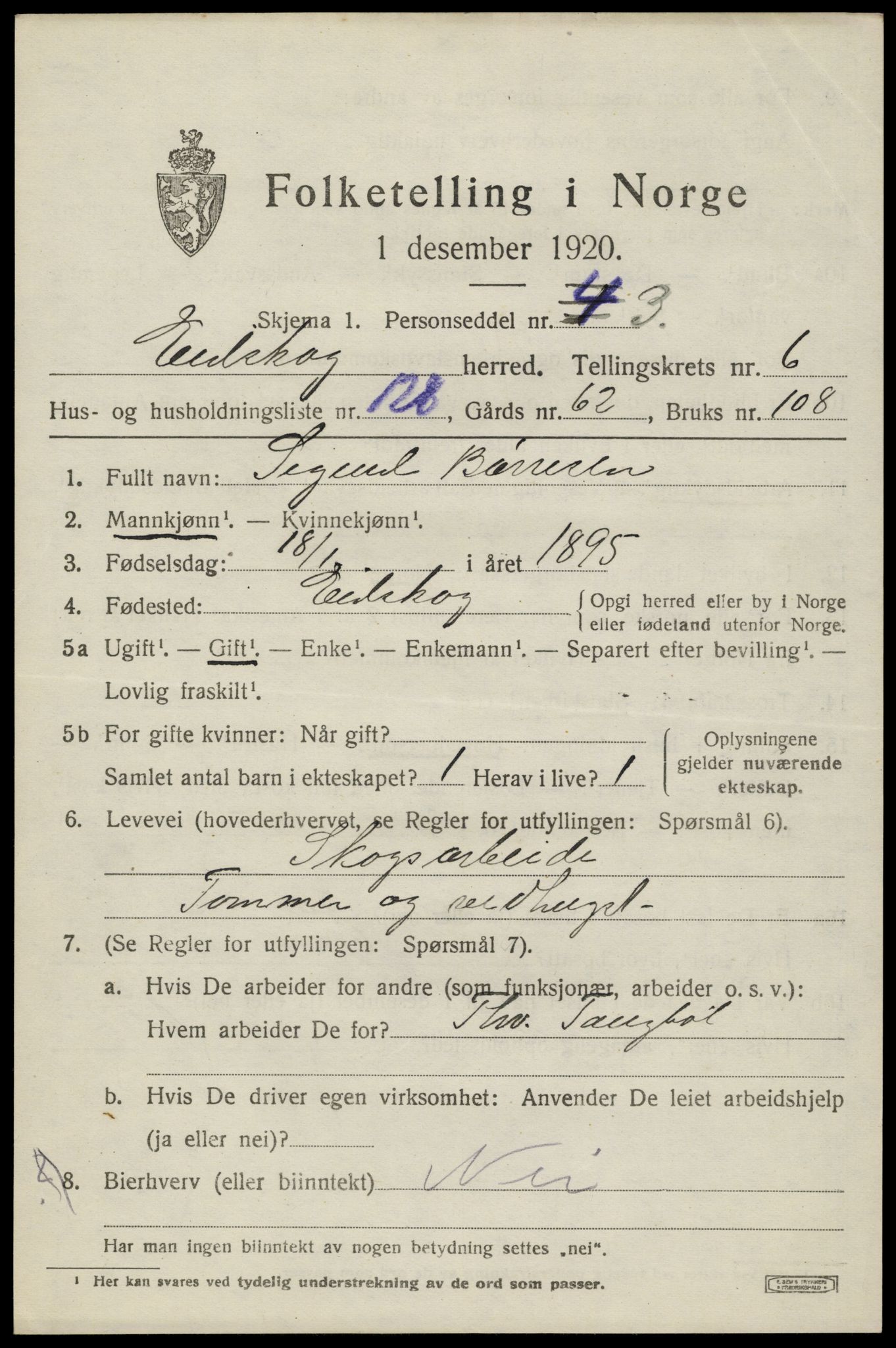 SAH, Folketelling 1920 for 0420 Eidskog herred, 1920, s. 7809