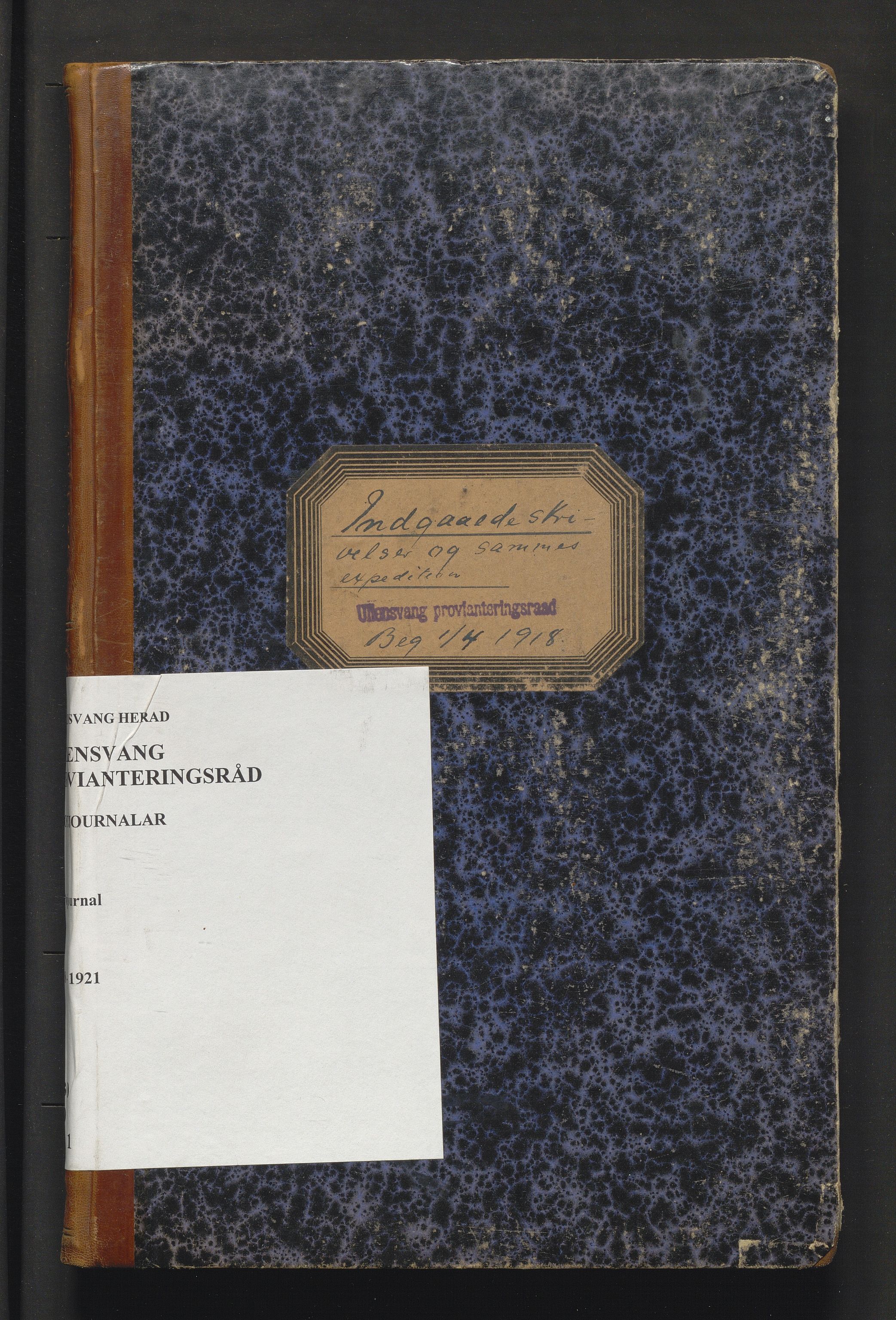Ullensvang herad. Provianteringsrådet , IKAH/1231b-840/C/Ca/L0001: Postjournal for innkomne skriv , 1918-1921