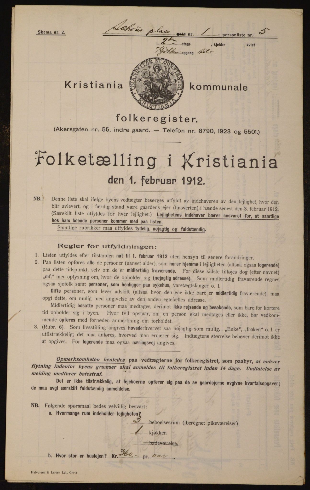 OBA, Kommunal folketelling 1.2.1912 for Kristiania, 1912, s. 90510