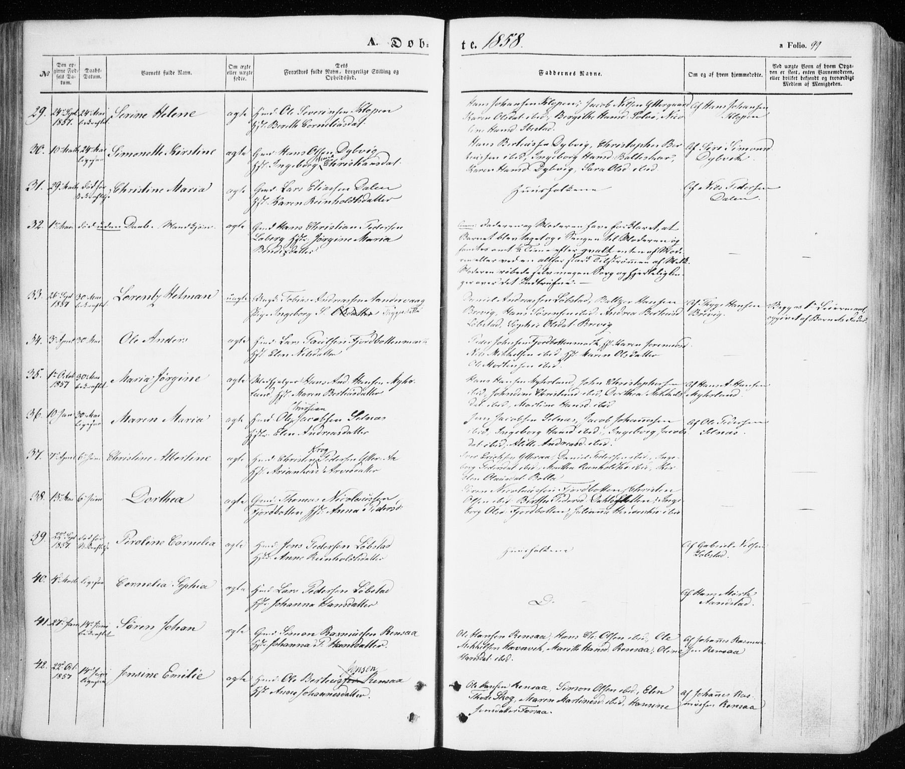 Ibestad sokneprestembete, AV/SATØ-S-0077/H/Ha/Haa/L0008kirke: Ministerialbok nr. 8, 1850-1859, s. 99
