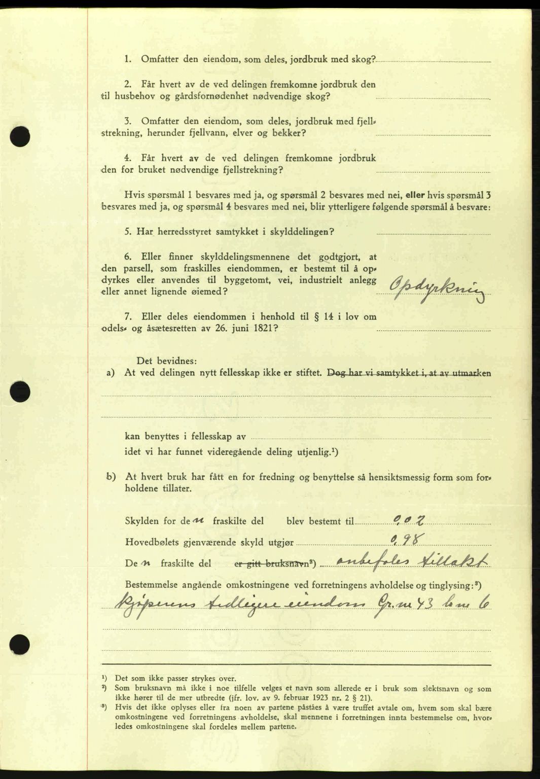 Romsdal sorenskriveri, AV/SAT-A-4149/1/2/2C: Pantebok nr. A15, 1943-1944, Dagboknr: 2119/1943