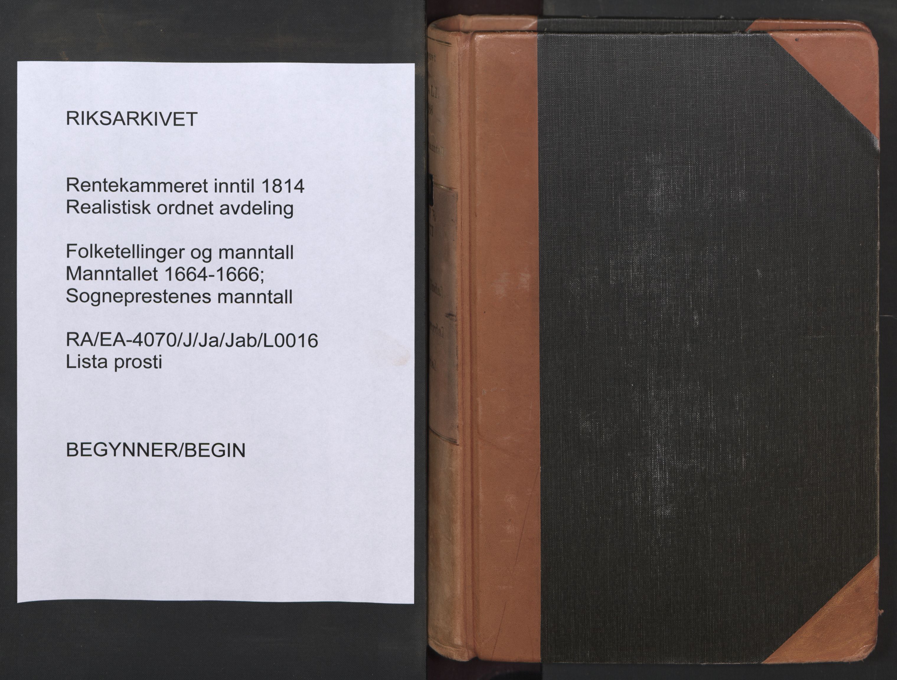 RA, Sogneprestenes manntall 1664-1666, nr. 16: Lista prosti, 1664-1666
