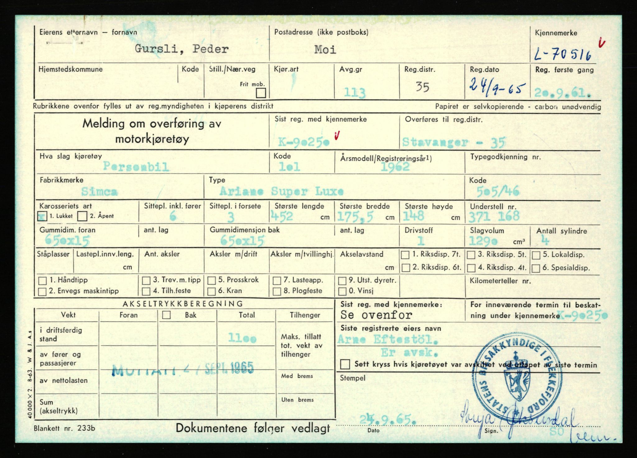 Stavanger trafikkstasjon, AV/SAST-A-101942/0/F/L0066: L-68000 - L-71599, 1930-1971, s. 1567