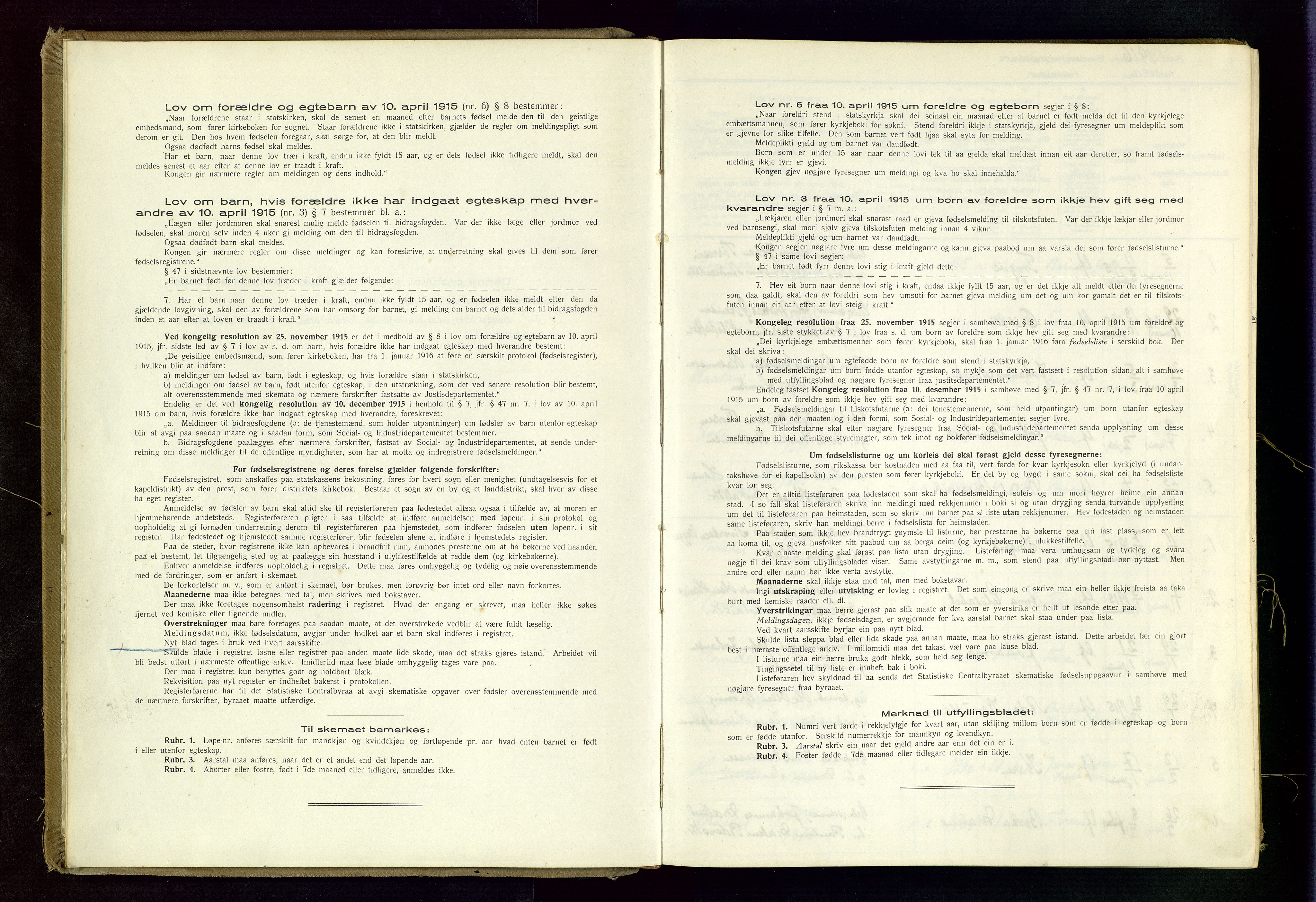 Avaldsnes sokneprestkontor, SAST/A -101851/I/Id/L0001: Fødselsregister nr. 1, 1916-1946