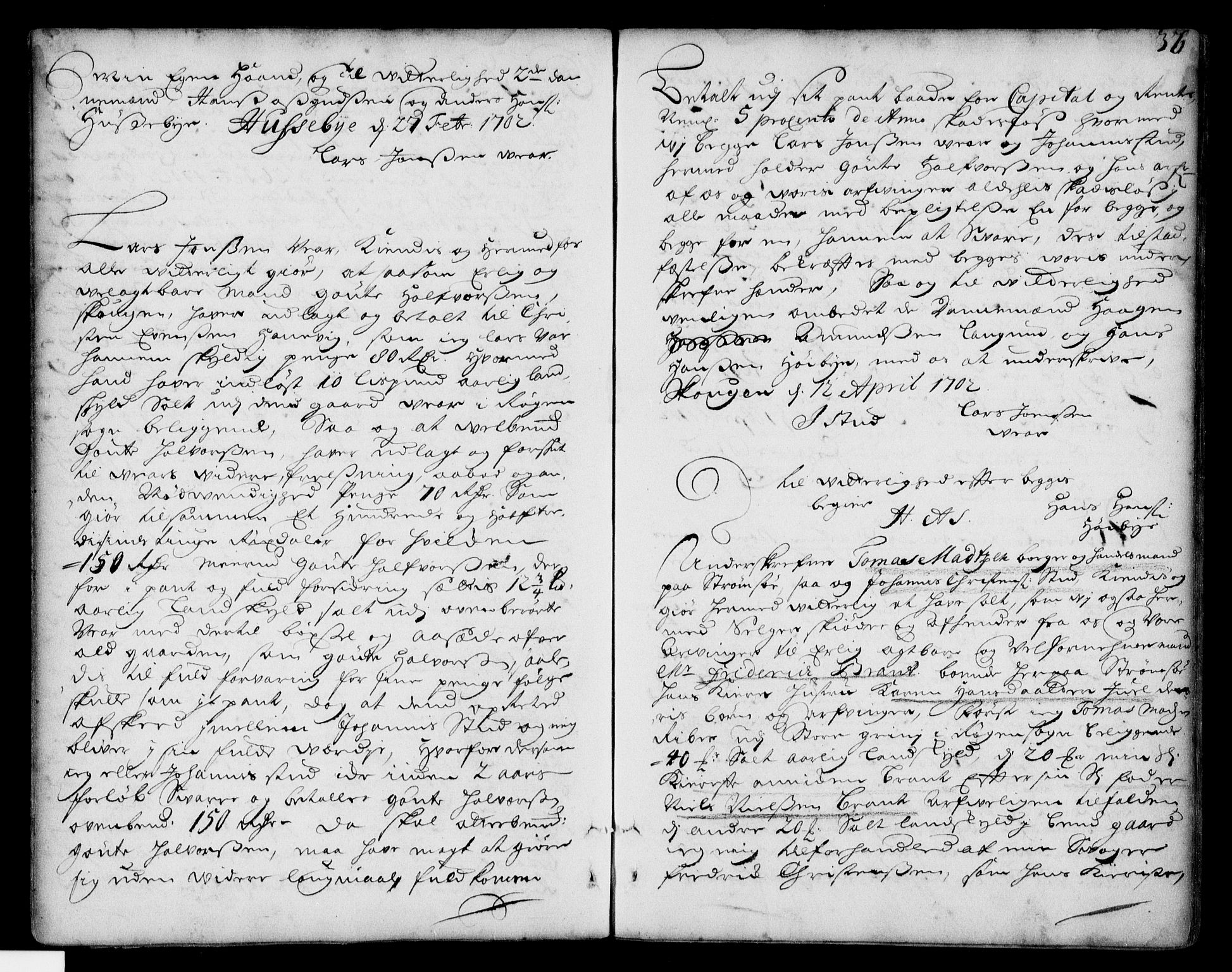 Lier, Røyken og Hurum sorenskriveri, SAKO/A-89/G/Ga/Gaa/L0001: Pantebok nr. I, 1701-1725, s. 36