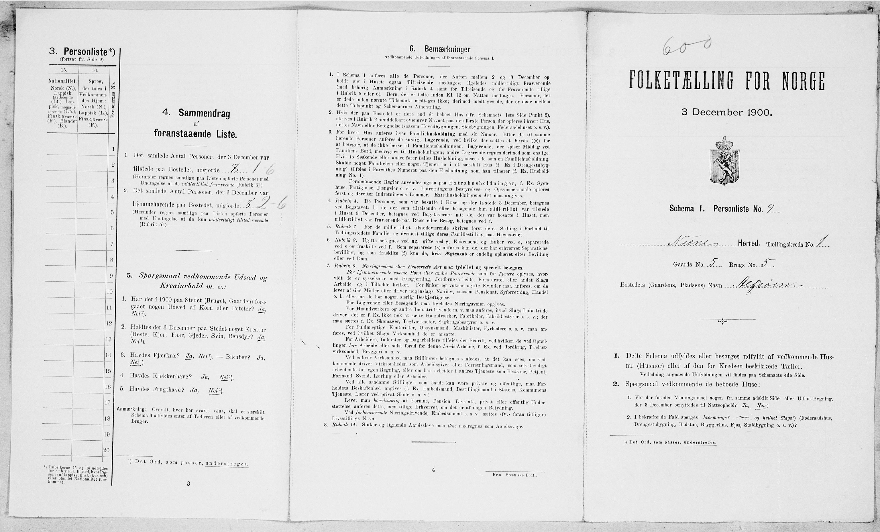 SAT, Folketelling 1900 for 1828 Nesna herred, 1900, s. 17