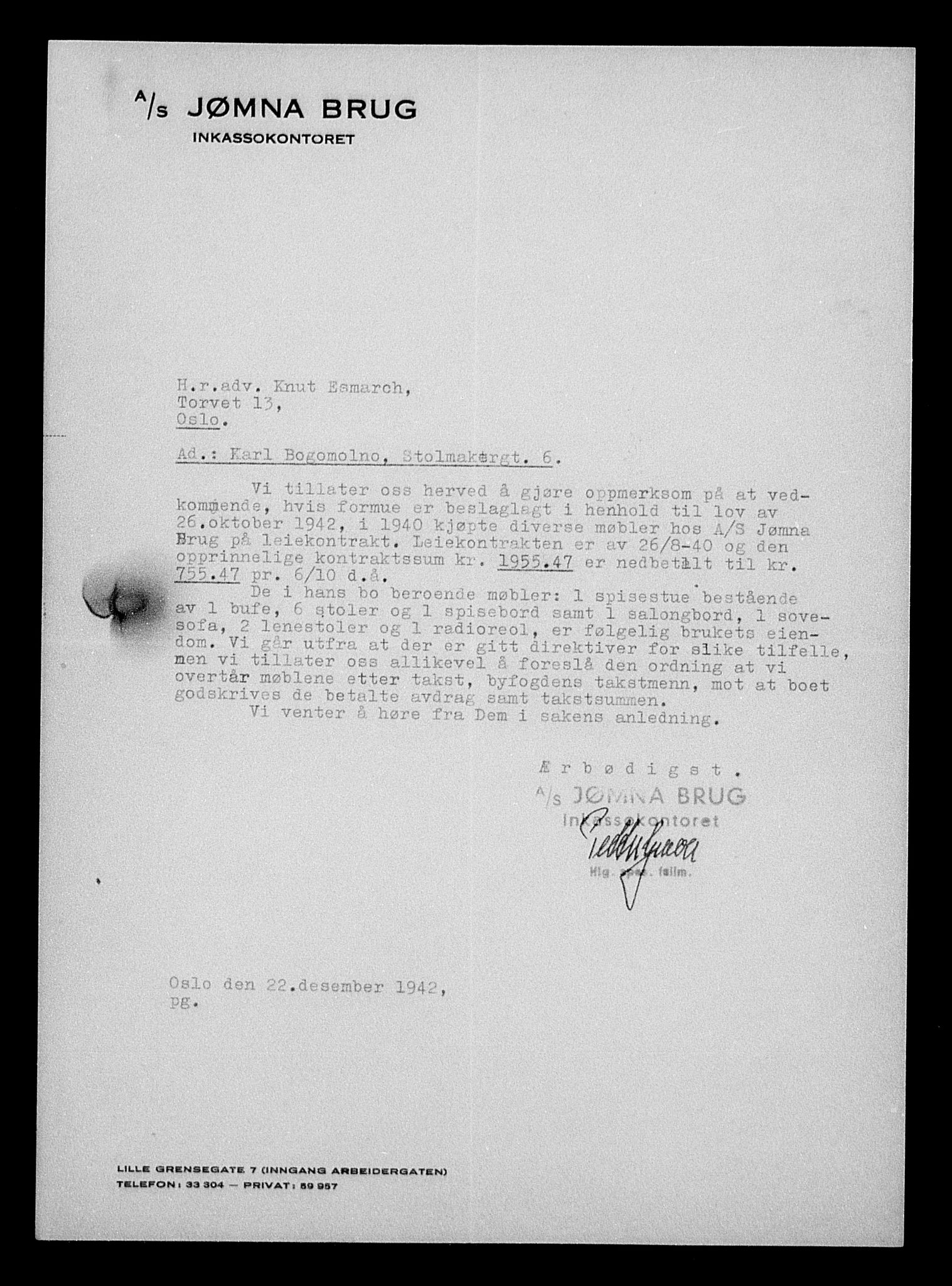 Justisdepartementet, Tilbakeføringskontoret for inndratte formuer, AV/RA-S-1564/H/Hc/Hcc/L0927: --, 1945-1947, s. 301