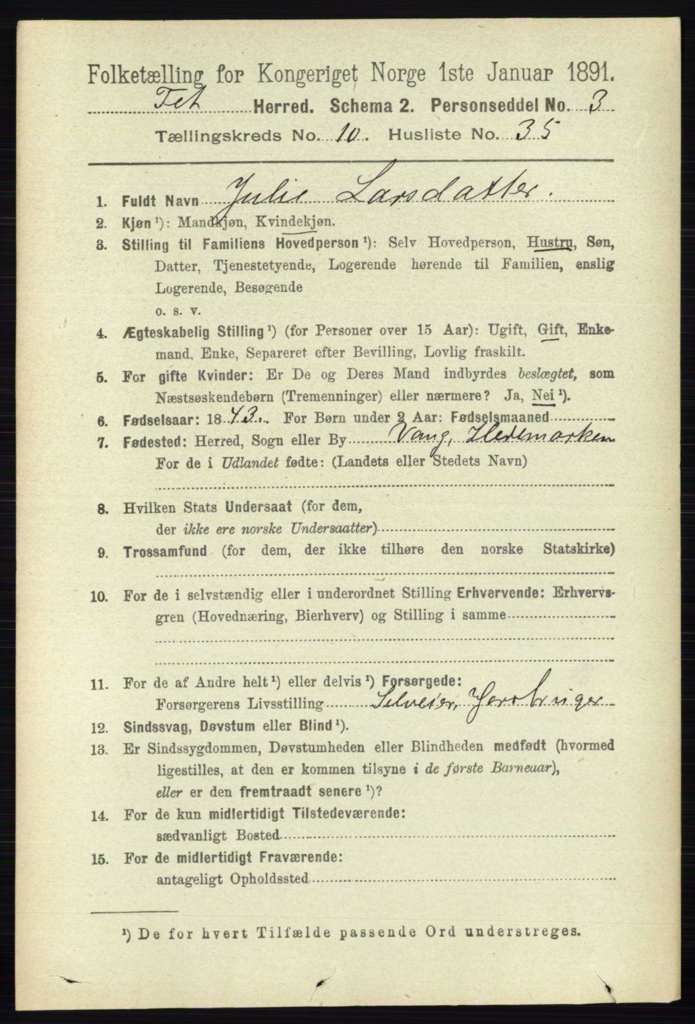 RA, Folketelling 1891 for 0227 Fet herred, 1891, s. 4187