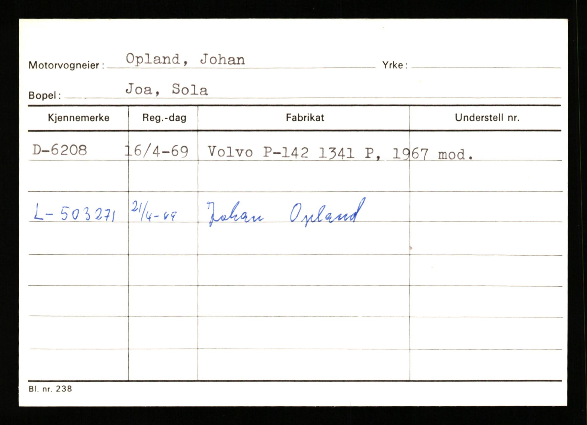 Stavanger trafikkstasjon, AV/SAST-A-101942/0/G/L0002: Registreringsnummer: 5791 - 10405, 1930-1971, s. 175