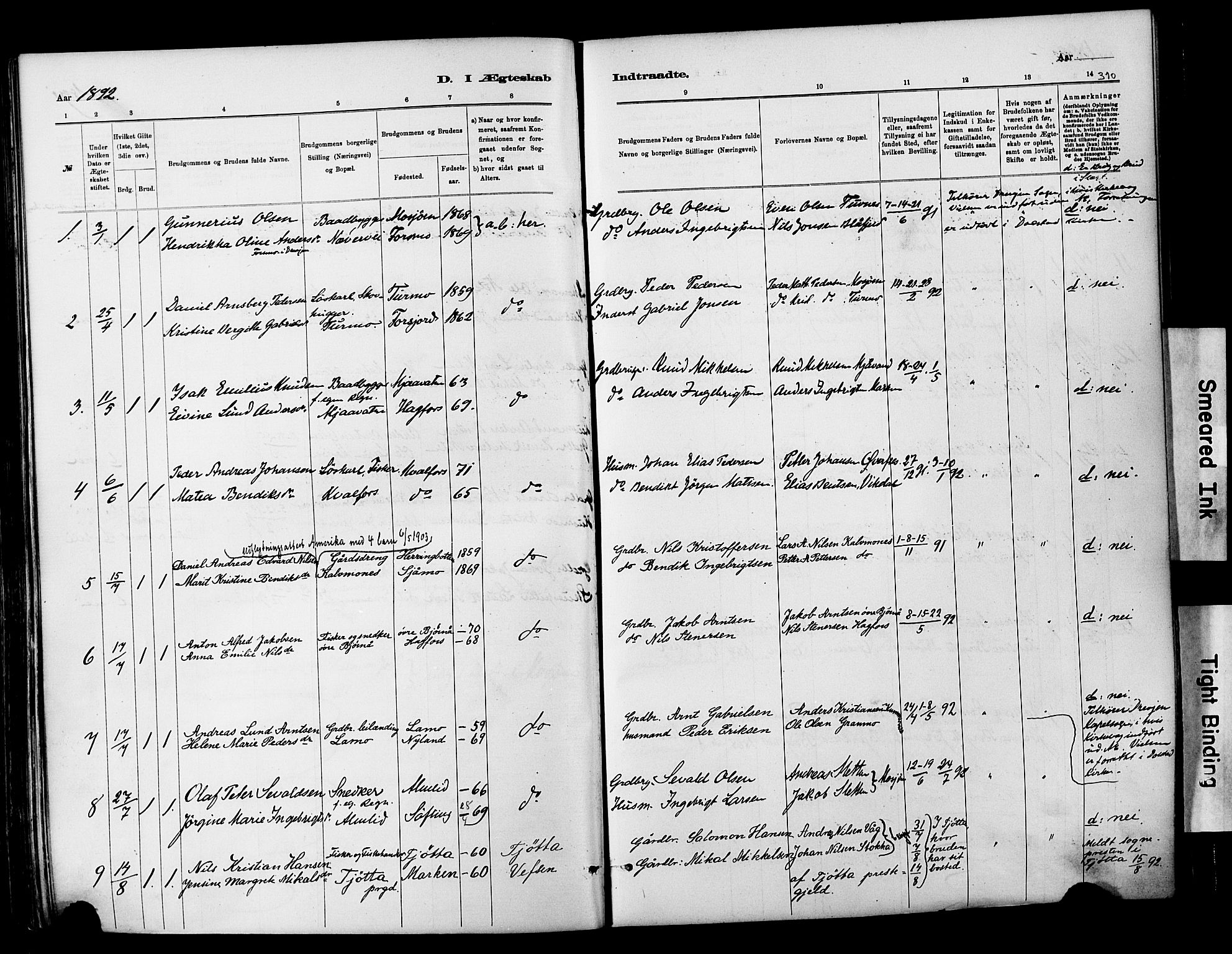 Ministerialprotokoller, klokkerbøker og fødselsregistre - Nordland, AV/SAT-A-1459/820/L0295: Ministerialbok nr. 820A16, 1880-1896, s. 310