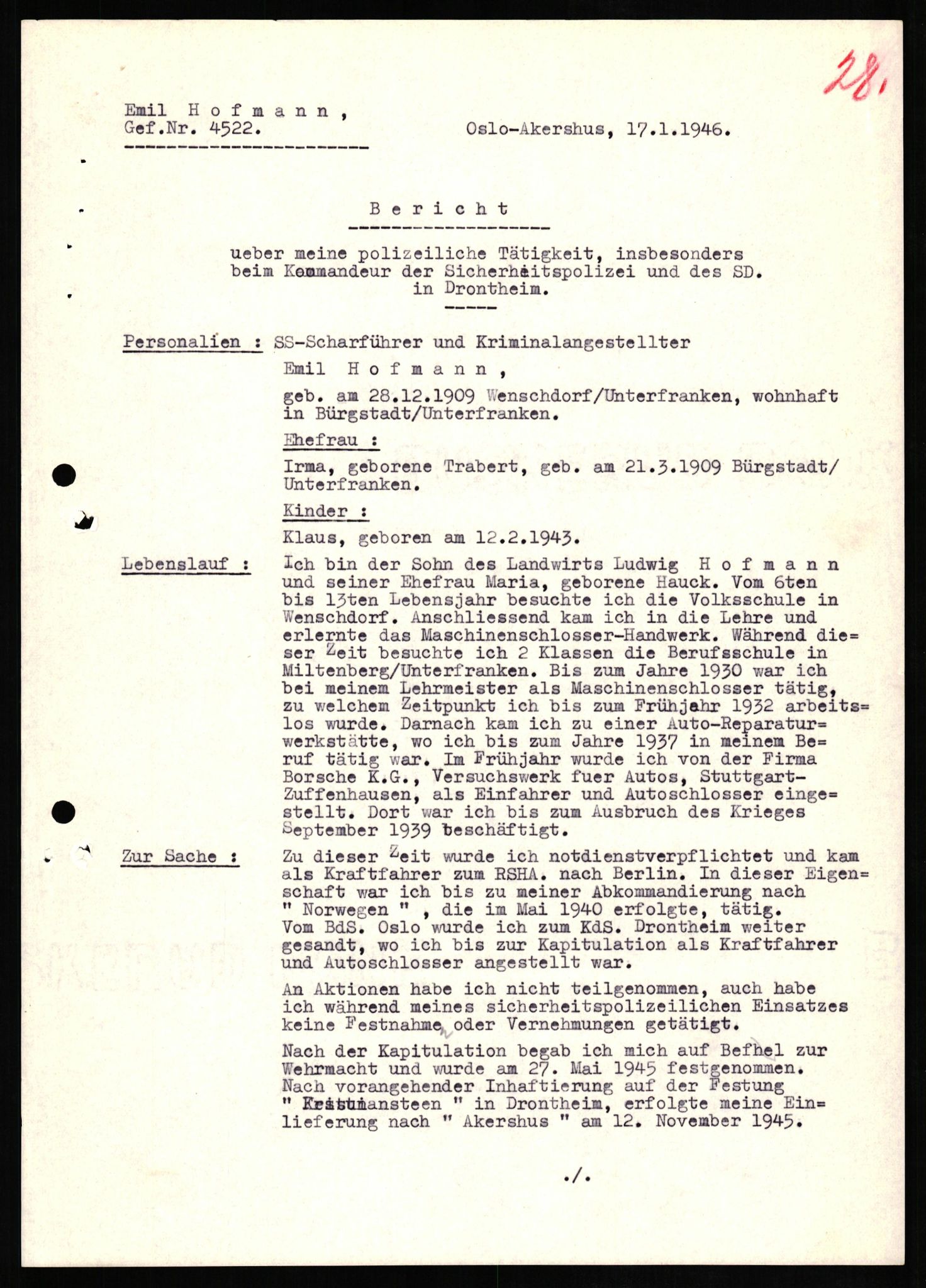 Forsvaret, Forsvarets overkommando II, AV/RA-RAFA-3915/D/Db/L0013: CI Questionaires. Tyske okkupasjonsstyrker i Norge. Tyskere., 1945-1946, s. 379