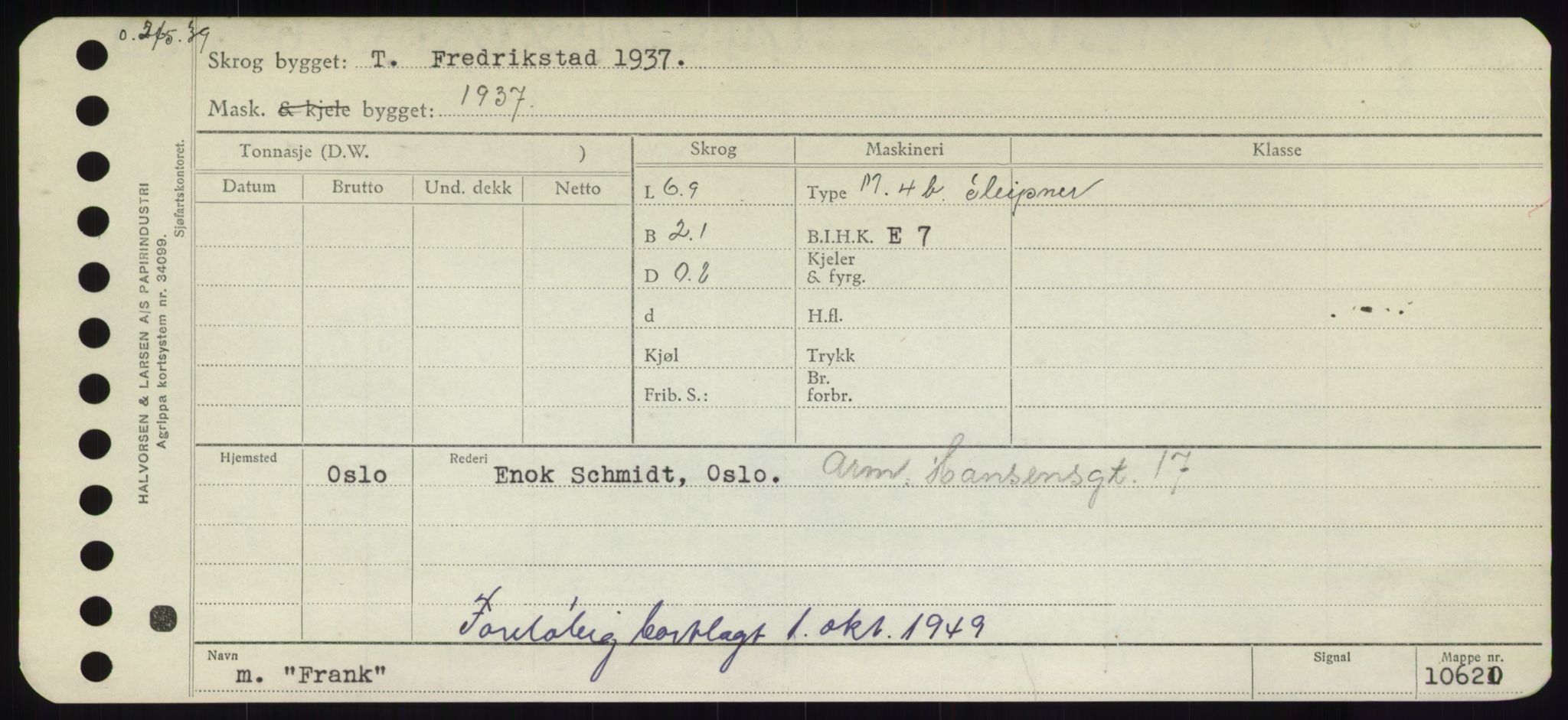 Sjøfartsdirektoratet med forløpere, Skipsmålingen, RA/S-1627/H/Hd/L0011: Fartøy, Fla-Får, s. 309