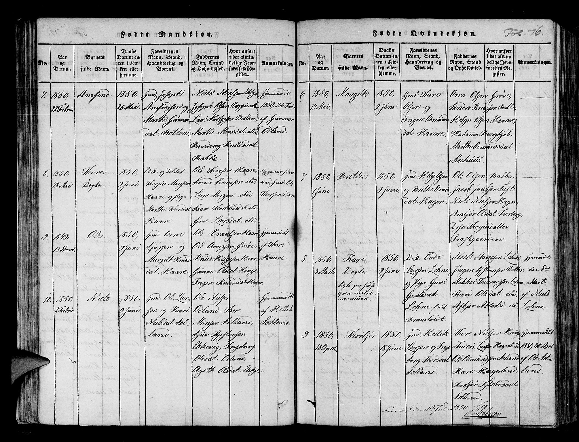Røldal sokneprestembete, AV/SAB-A-100247: Ministerialbok nr. A 2, 1817-1856, s. 76