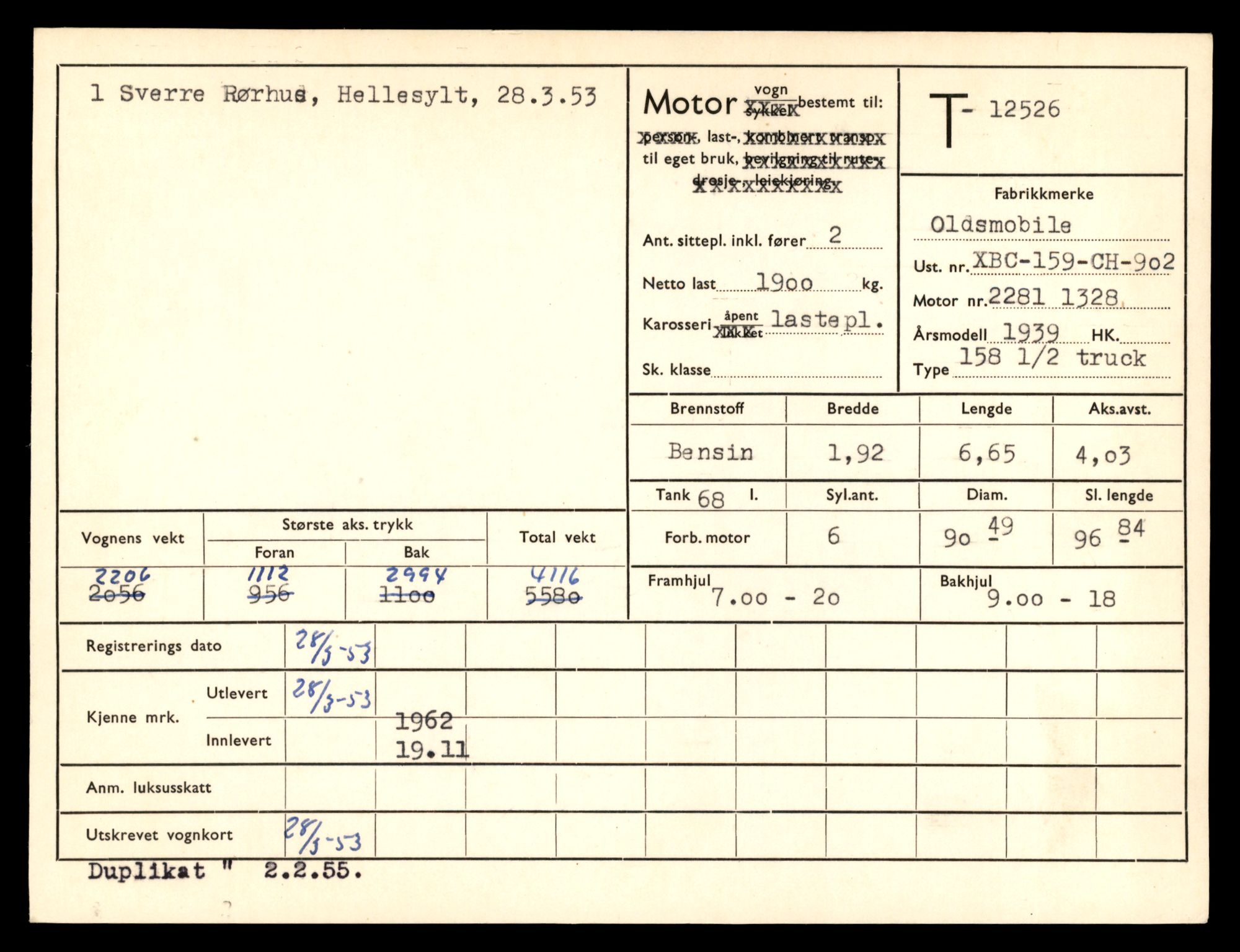 Møre og Romsdal vegkontor - Ålesund trafikkstasjon, AV/SAT-A-4099/F/Fe/L0034: Registreringskort for kjøretøy T 12500 - T 12652, 1927-1998, s. 456