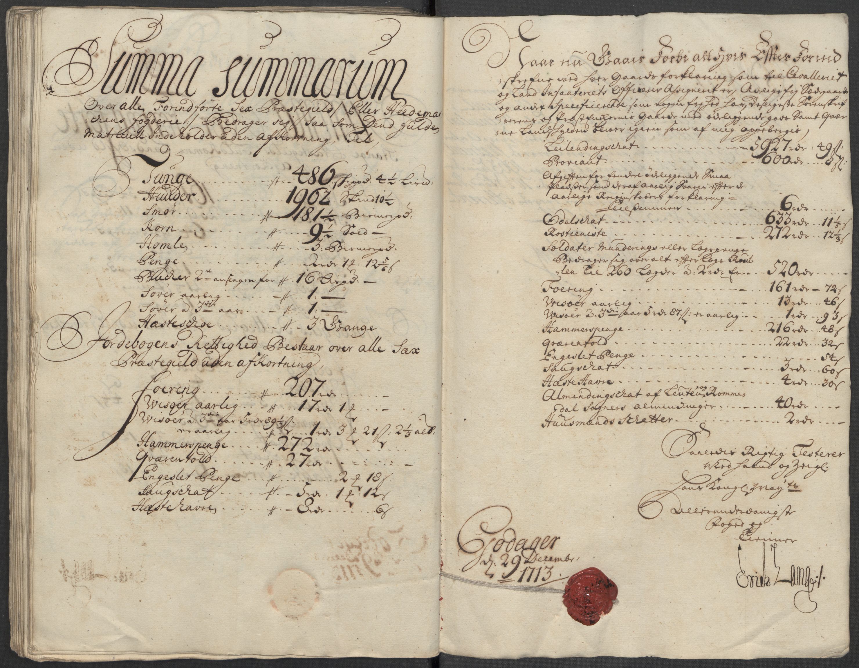 Rentekammeret inntil 1814, Reviderte regnskaper, Fogderegnskap, AV/RA-EA-4092/R16/L1050: Fogderegnskap Hedmark, 1713, s. 154