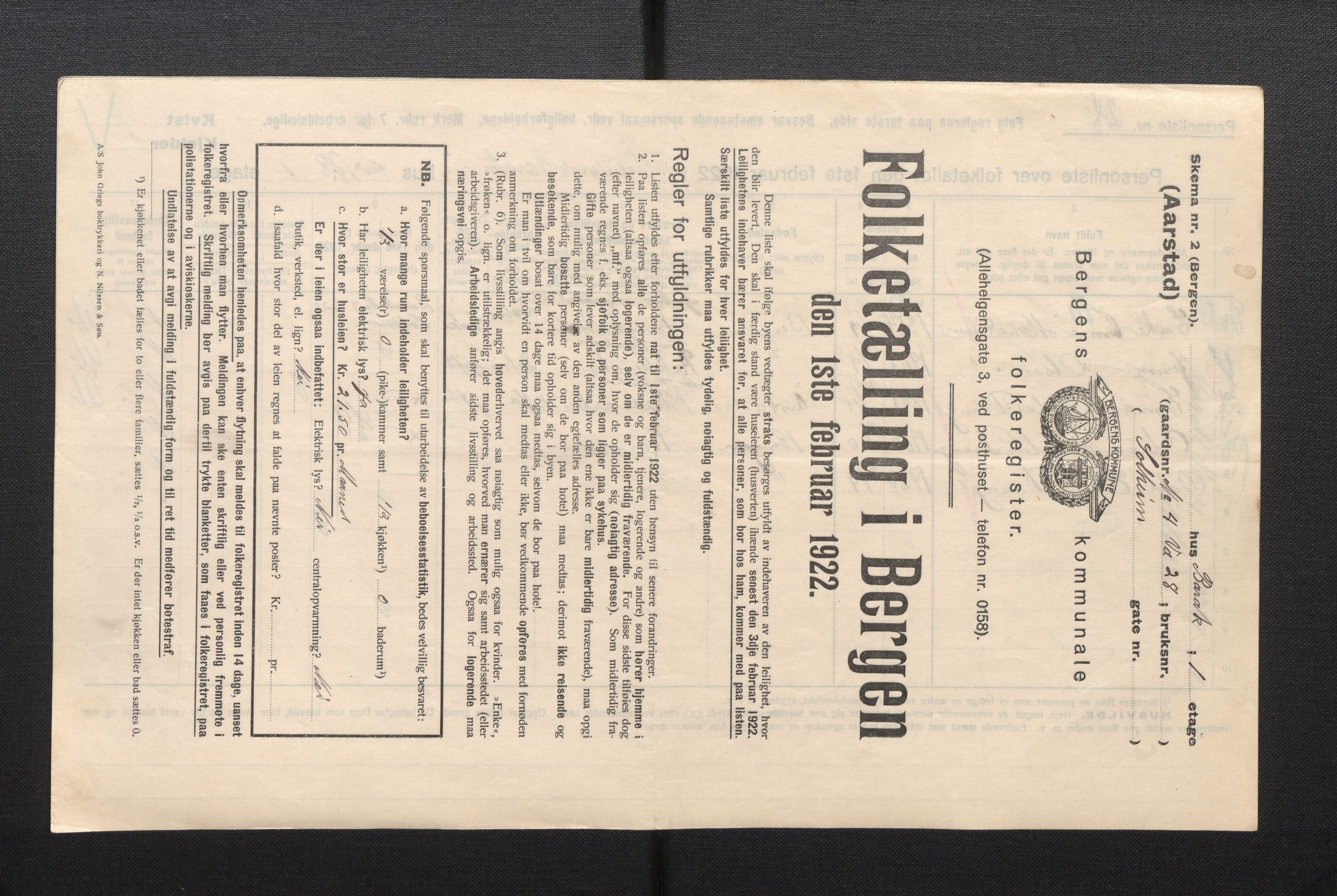 SAB, Kommunal folketelling 1922 for Bergen kjøpstad, 1922, s. 57287