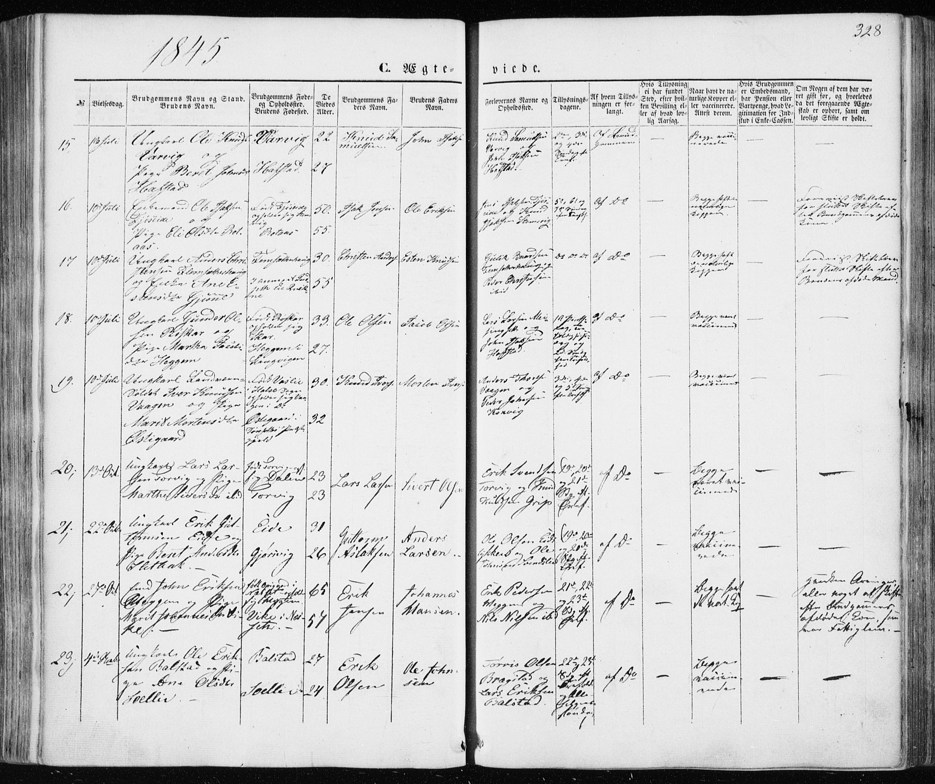 Ministerialprotokoller, klokkerbøker og fødselsregistre - Møre og Romsdal, SAT/A-1454/586/L0984: Ministerialbok nr. 586A10, 1844-1856, s. 328