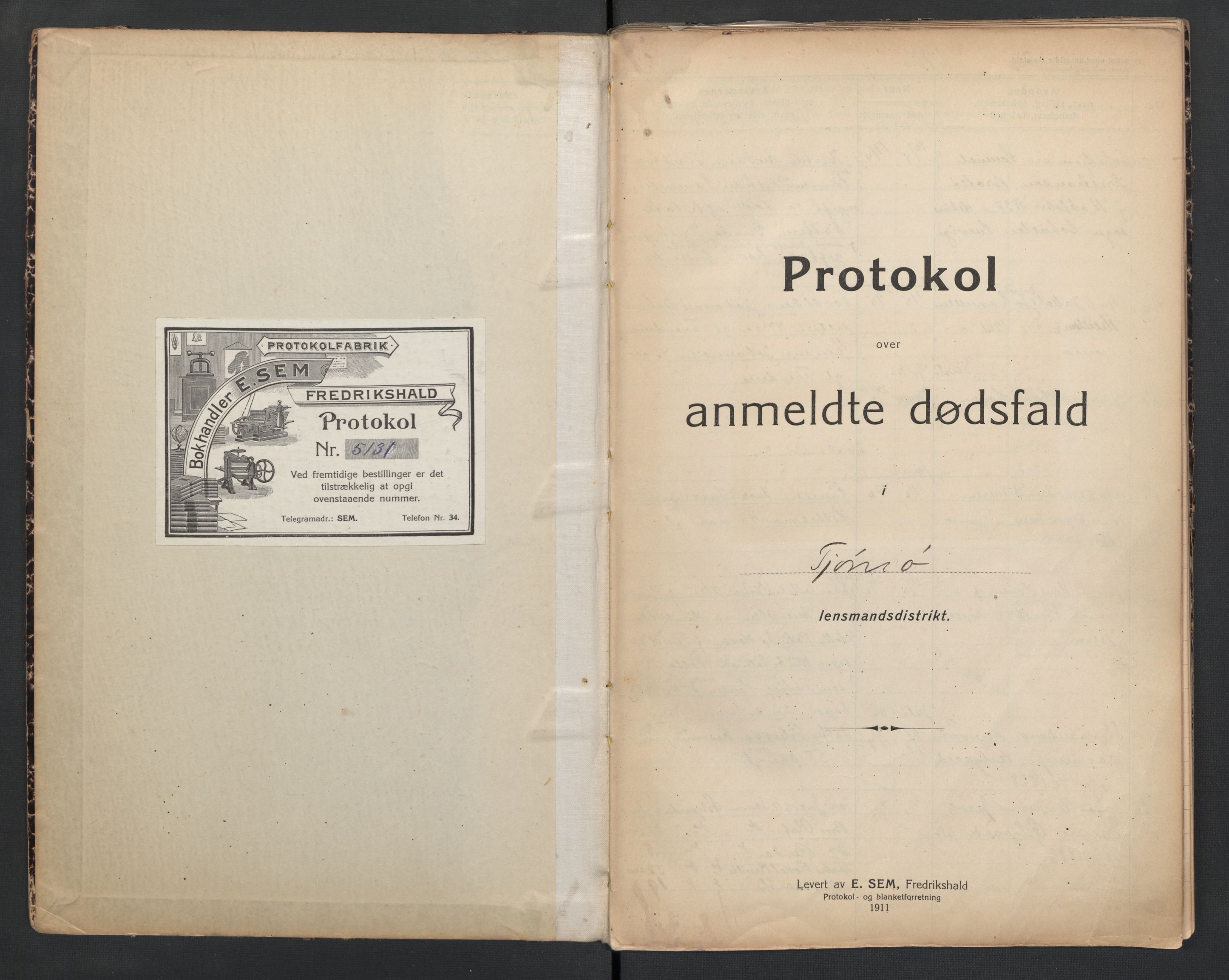 Tjøme lensmannskontor, SAKO/A-55/H/Ha/L0001: Dødsfallsprotokoll, 1916-1925
