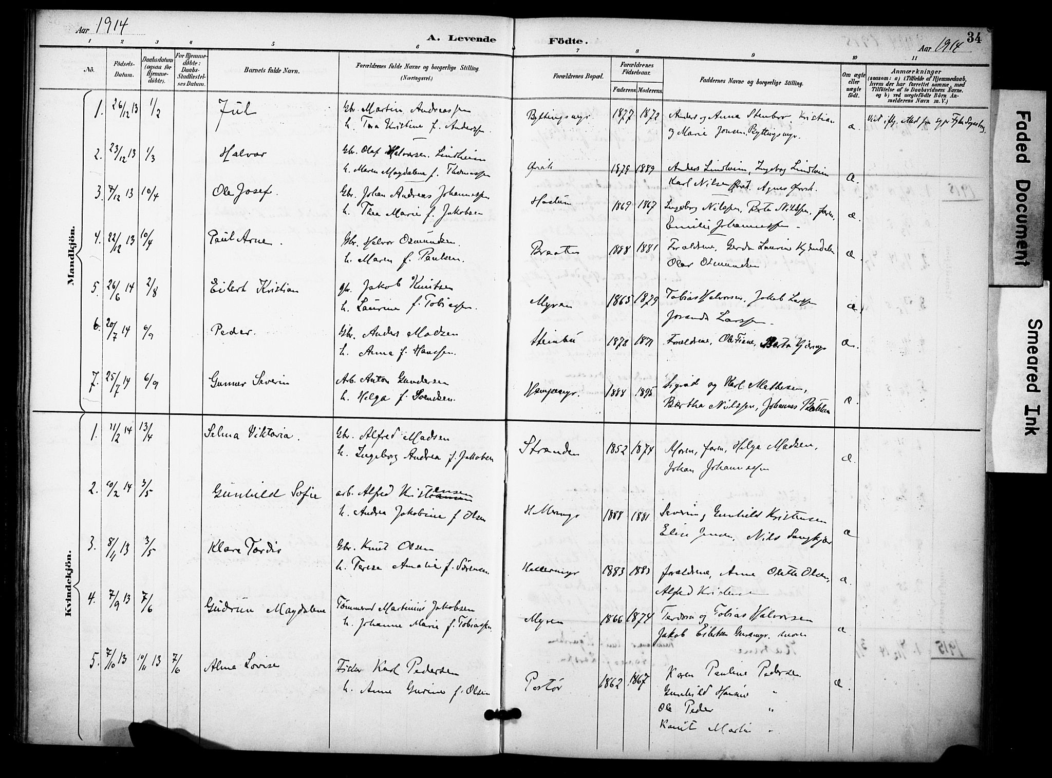 Skåtøy kirkebøker, AV/SAKO-A-304/F/Fb/L0001: Ministerialbok nr. II 1, 1892-1916, s. 34