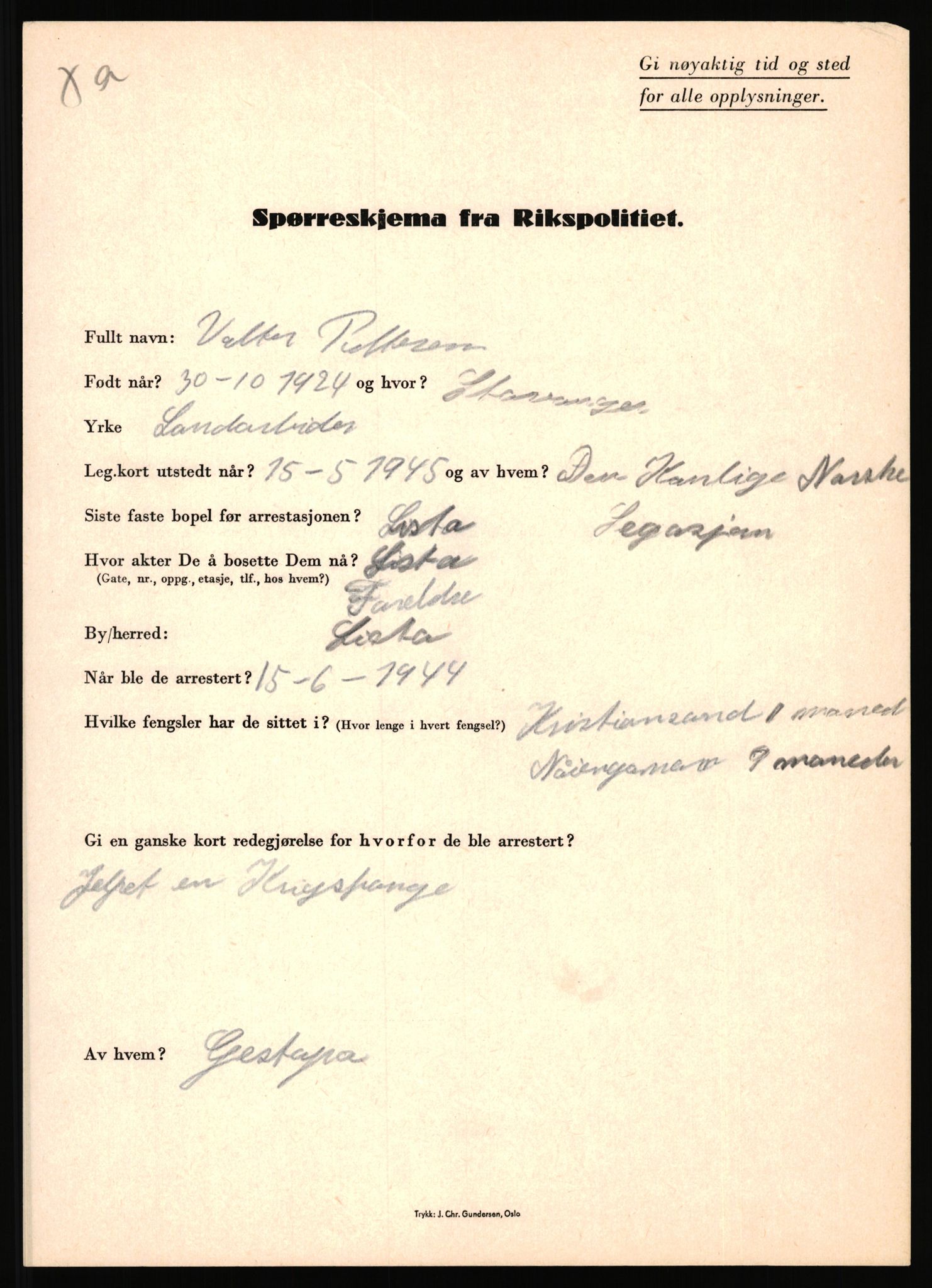 Rikspolitisjefen, AV/RA-S-1560/L/L0014: Pettersen, Aksel - Savosnick, Ernst, 1940-1945, s. 159