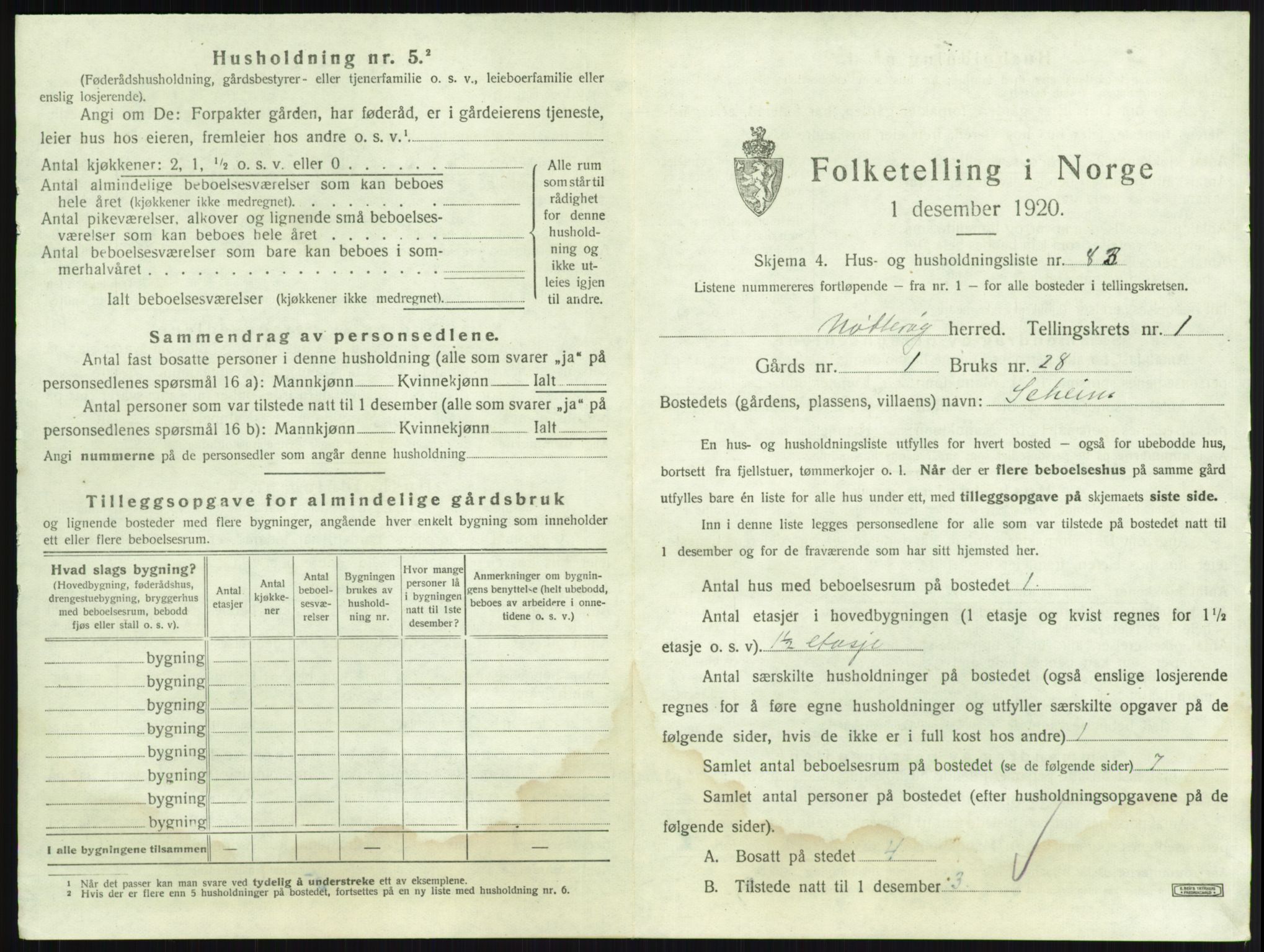 SAKO, Folketelling 1920 for 0722 Nøtterøy herred, 1920, s. 234