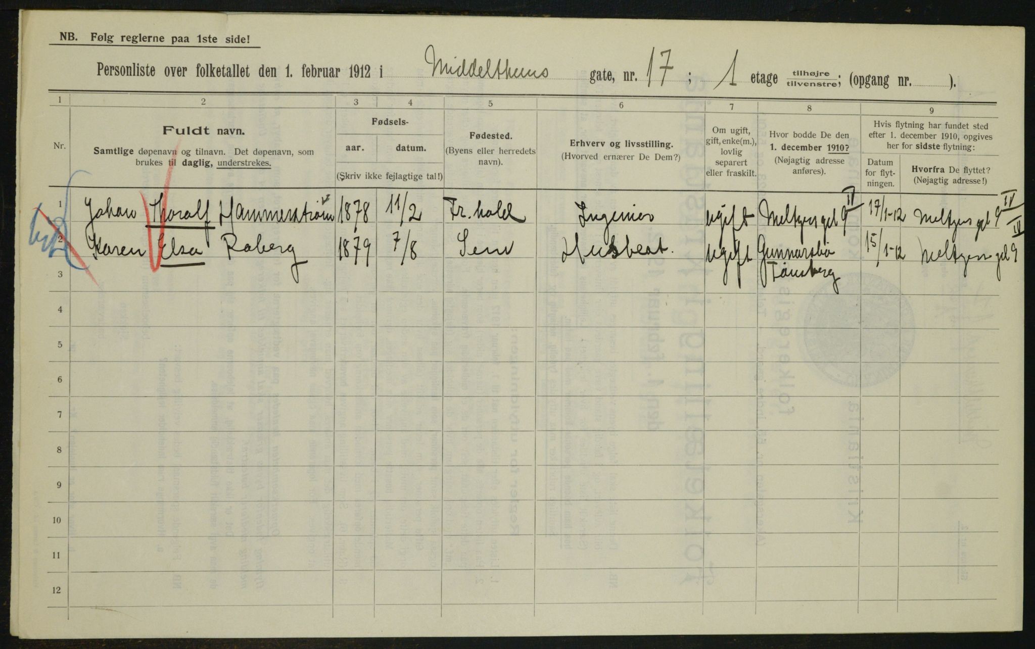 OBA, Kommunal folketelling 1.2.1912 for Kristiania, 1912, s. 65889