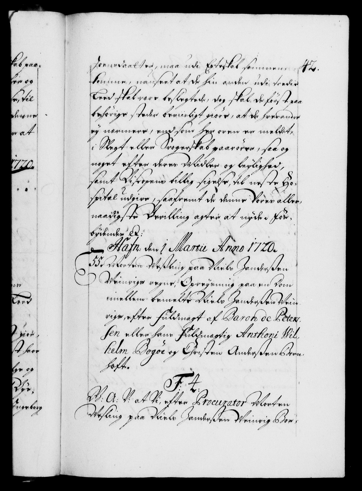 Danske Kanselli 1572-1799, RA/EA-3023/F/Fc/Fca/Fcaa/L0023: Norske registre, 1720-1722, s. 42a