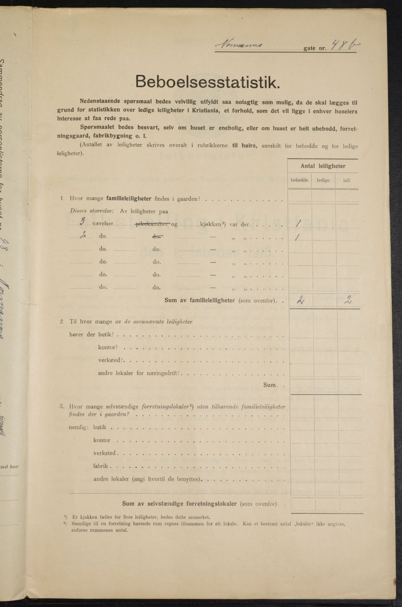 OBA, Kommunal folketelling 1.2.1915 for Kristiania, 1915, s. 73301