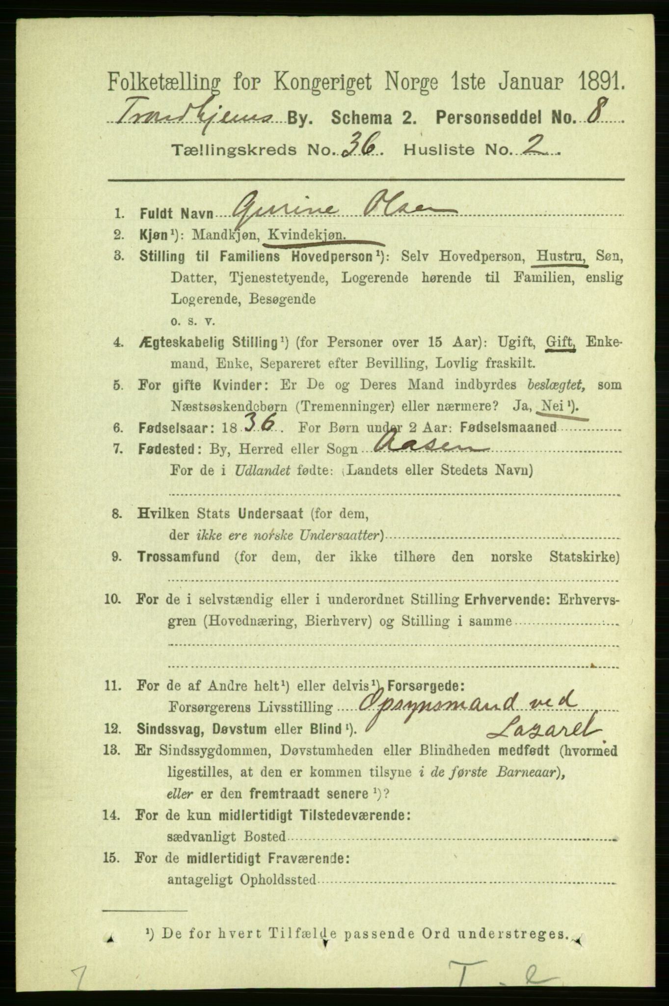 RA, Folketelling 1891 for 1601 Trondheim kjøpstad, 1891, s. 26943