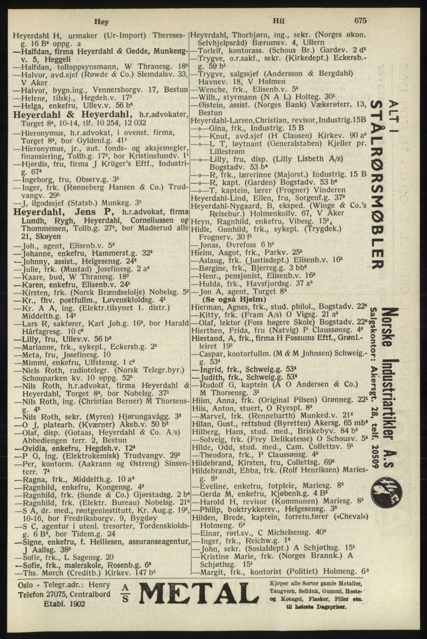 Kristiania/Oslo adressebok, PUBL/-, 1940, s. 693
